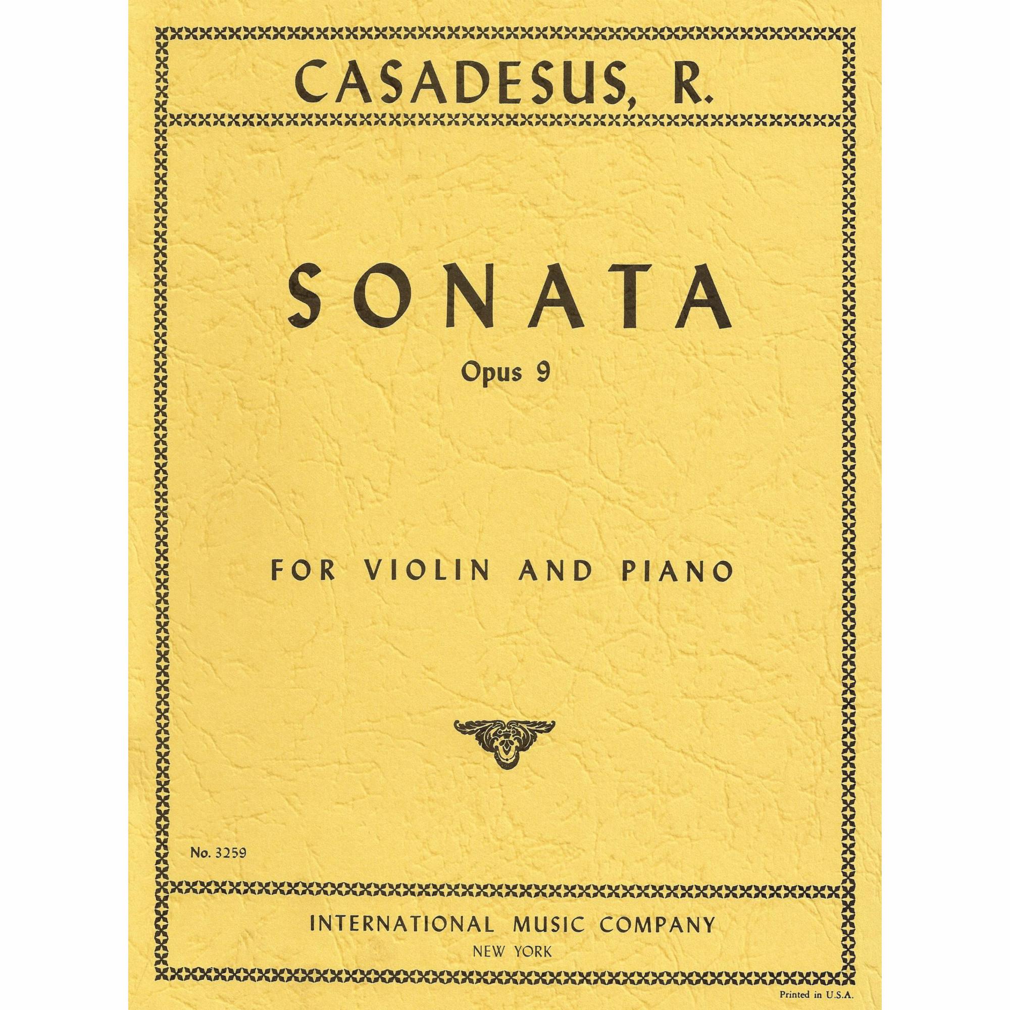 Casadesus -- Sonata, Op. 9 for Violin and Piano