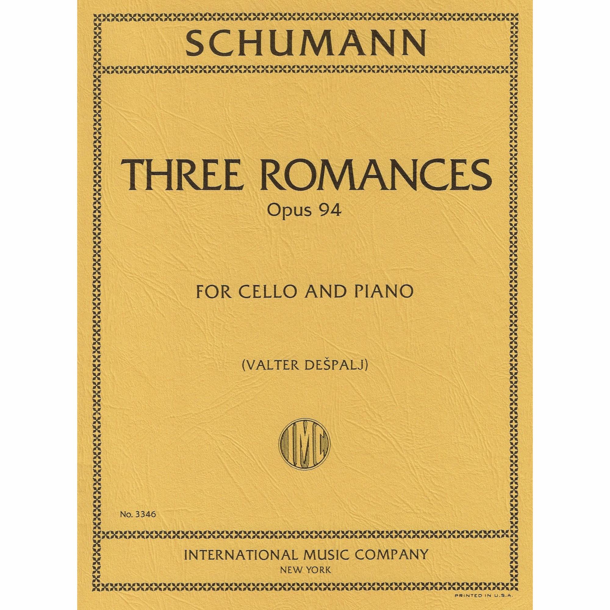 Three Romances, Op. 94 for Cello and Piano