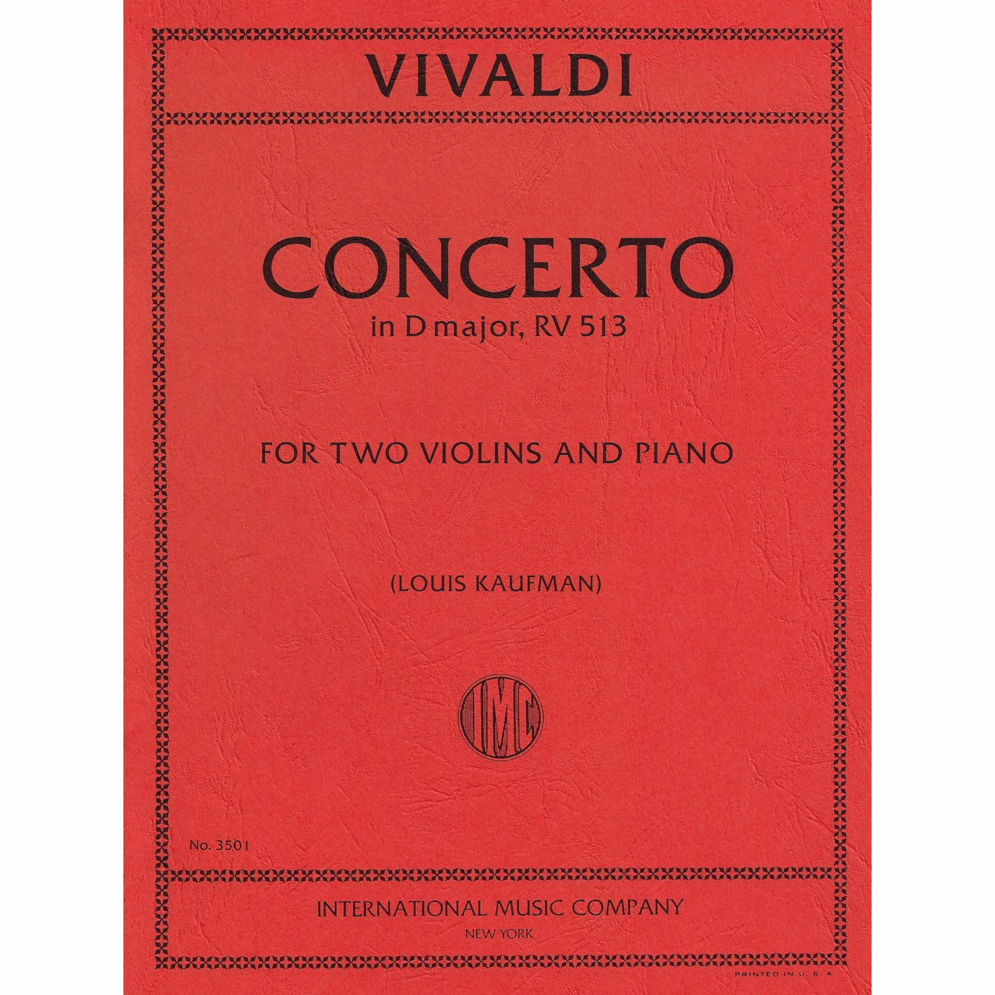 Vivaldi -- Concerto in D Major, RV 513 for Two Violins and Piano