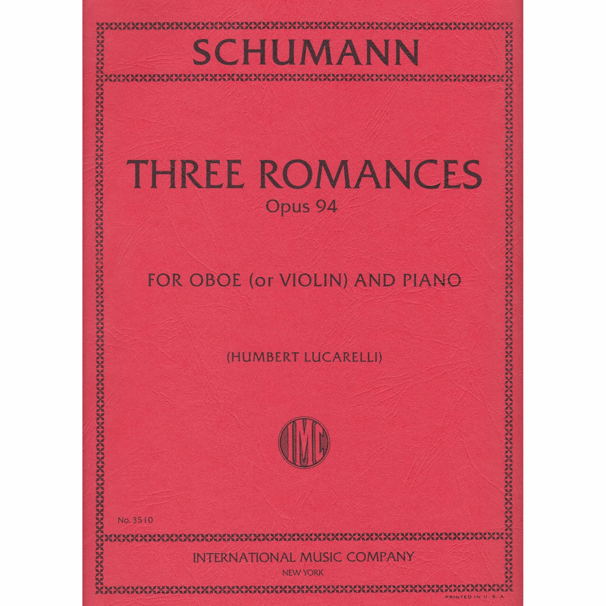 Three Romances for Violin and Piano, Op. 94