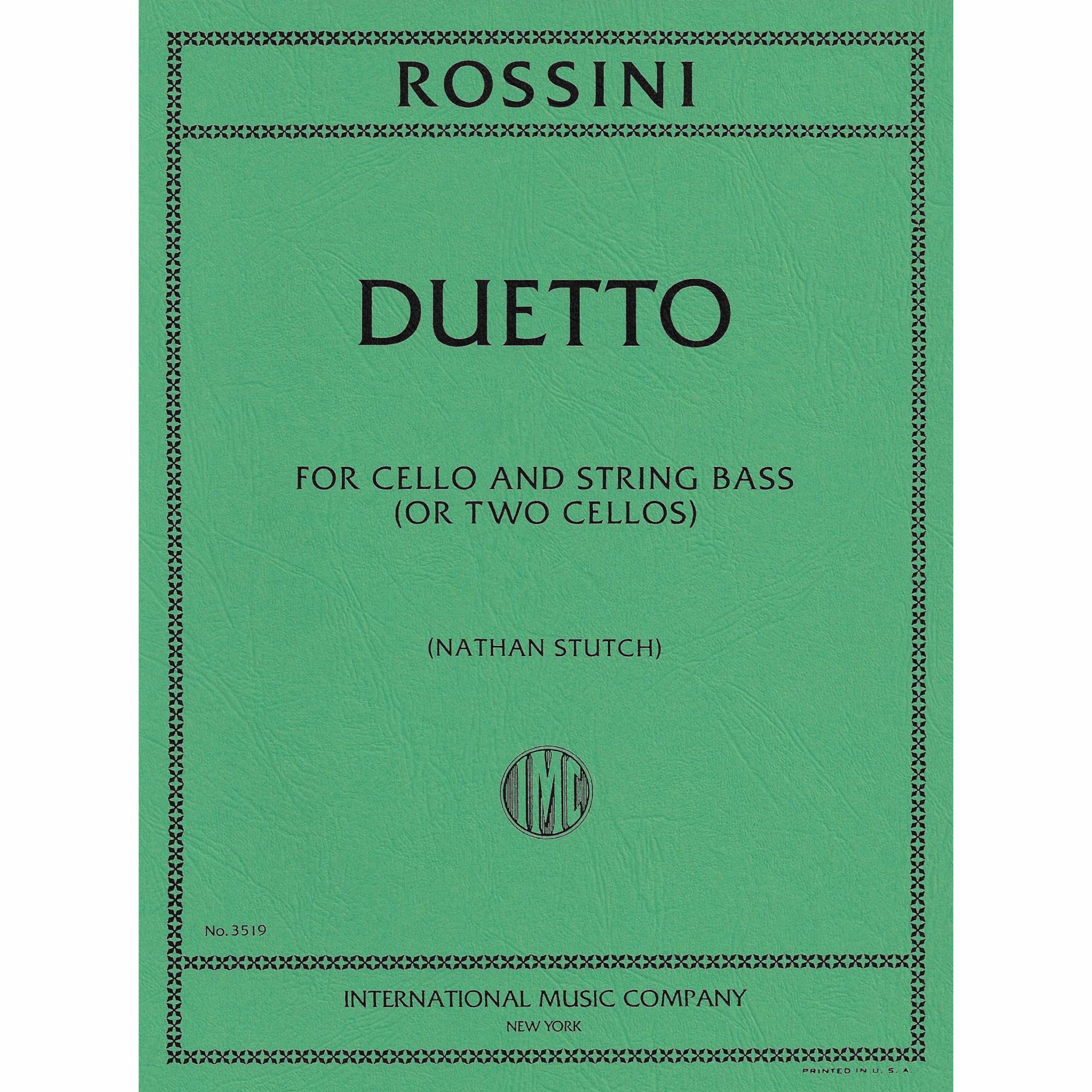 Rossini -- Duetto for Cello and Bass (or Two Cellos)