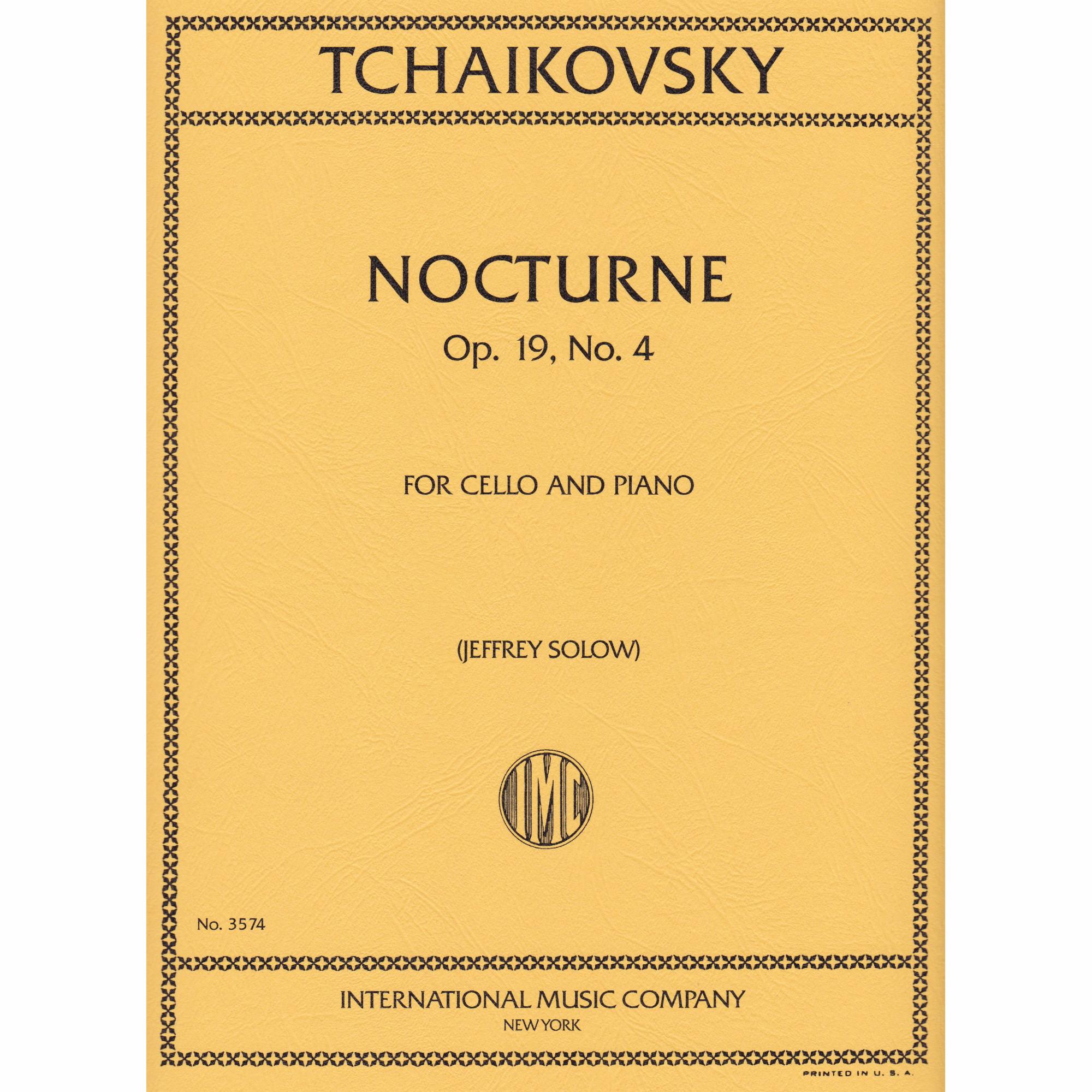 Nocturne in D Minor for Cello and Piano, Op. 19, No. 4