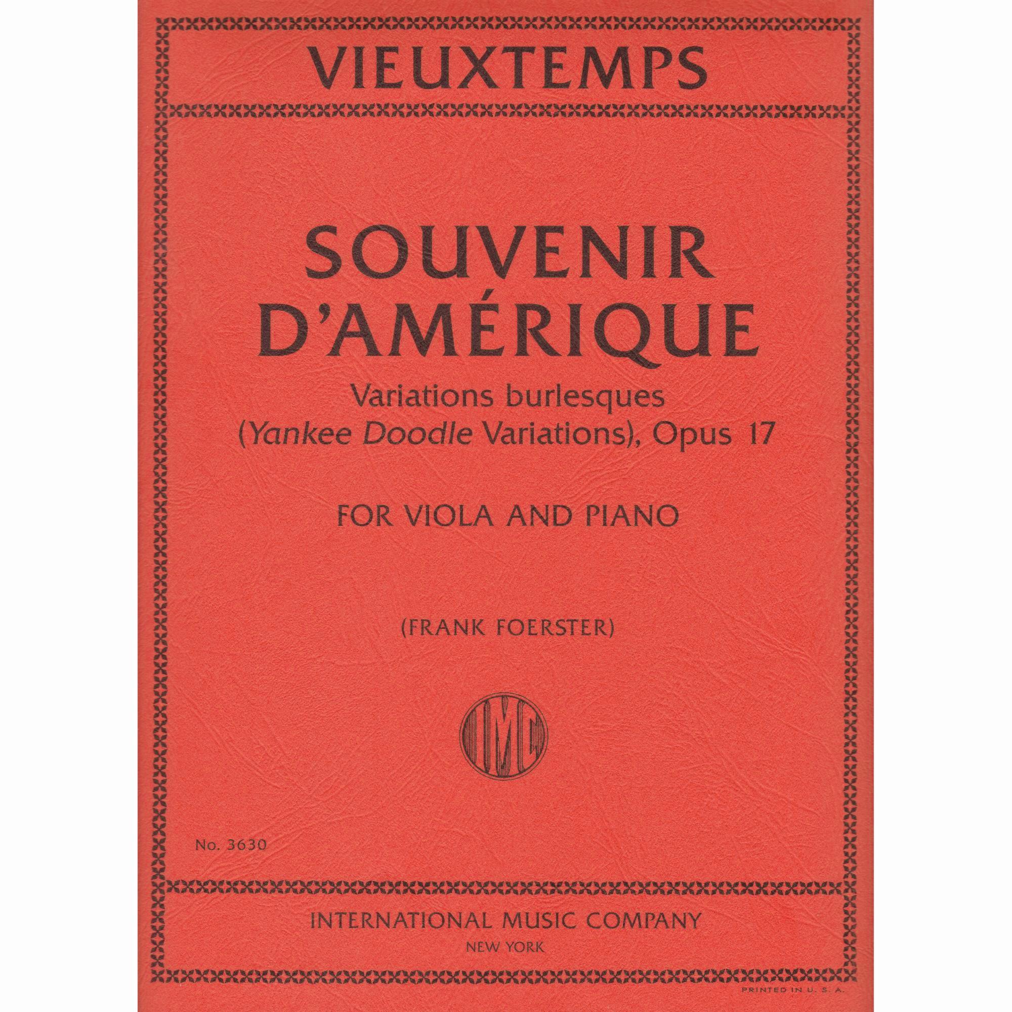 Souvenir d'Amerique for Viola and Piano, Op. 17