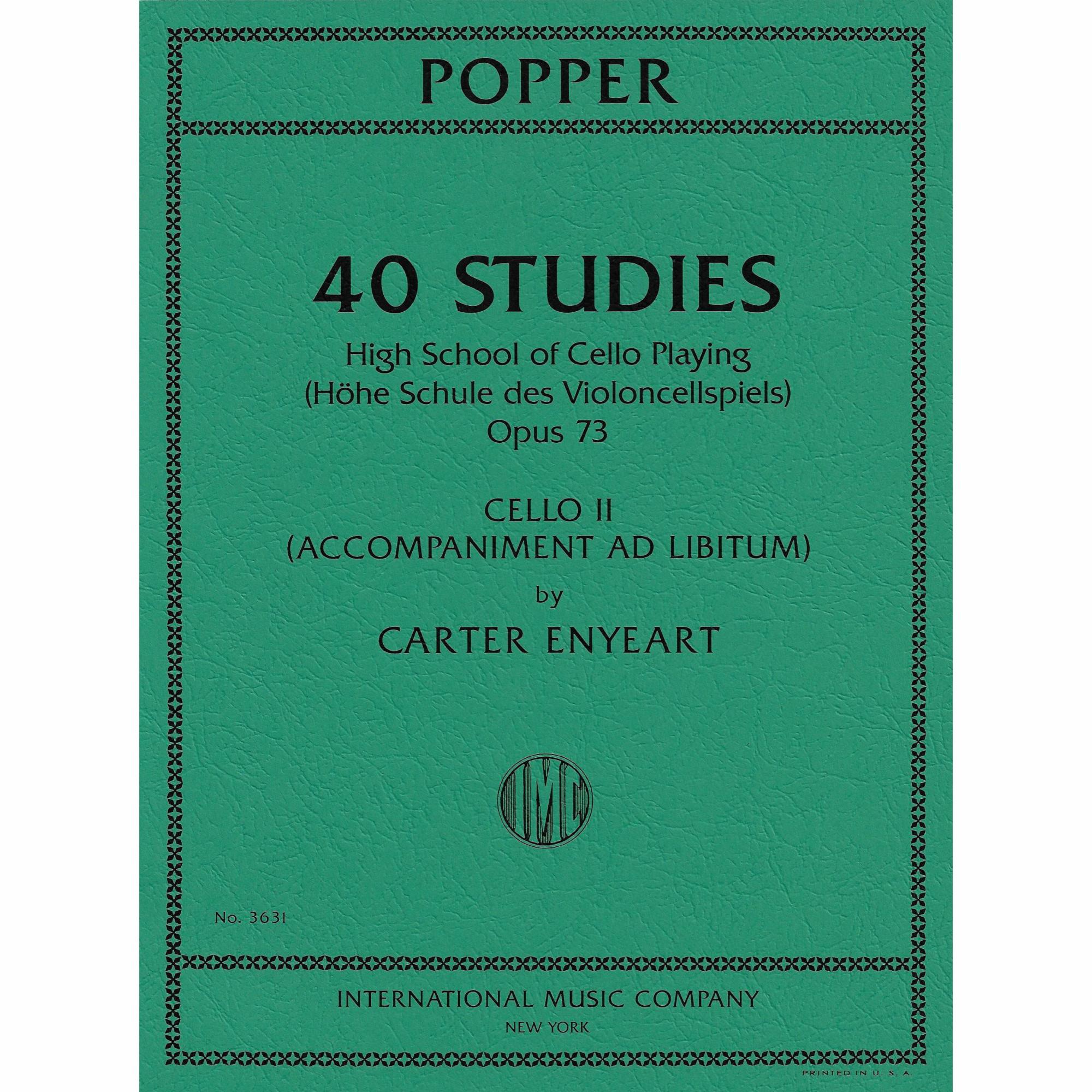 Popper -- Accompaniment to The High School of Cello Playing, Op. 73 for Cello