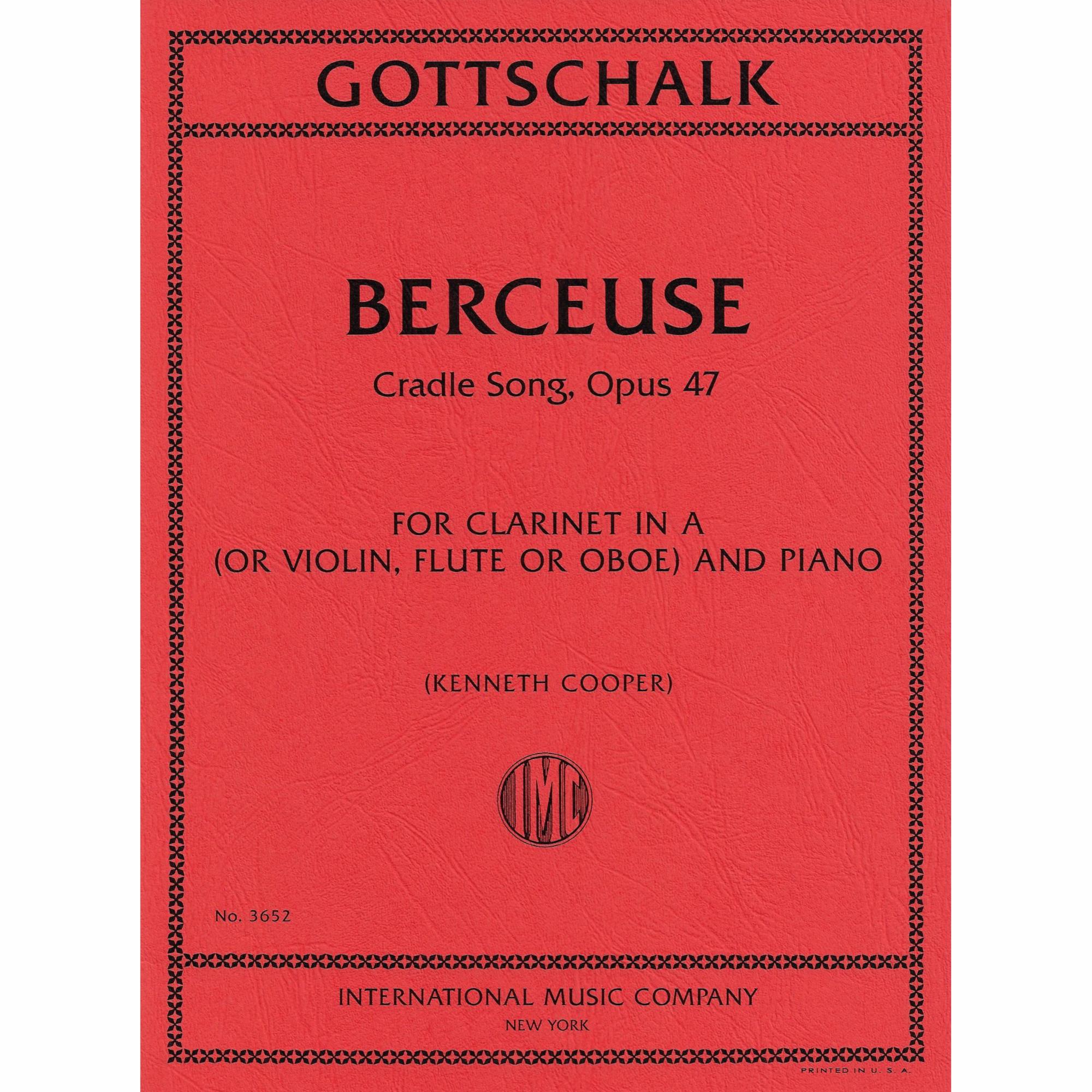 Gottschalk -- Berceuse, Op. 47 for Violin and Piano