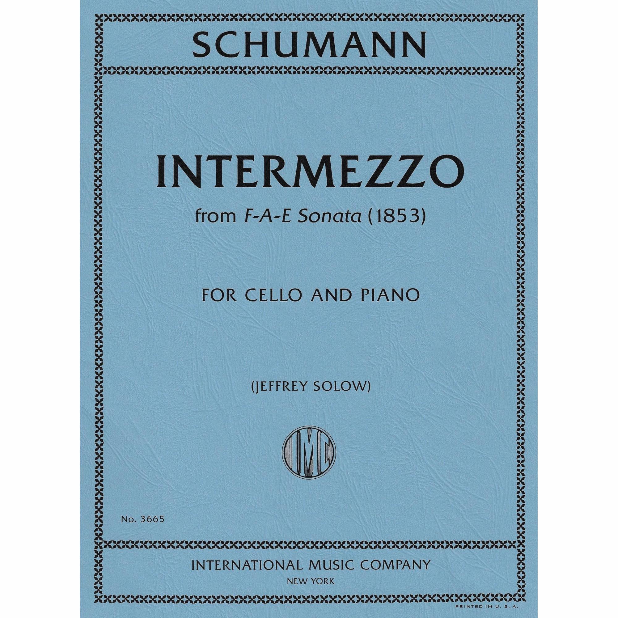 Intermezzo (from the F-A-E Sonata) for Cello and Piano