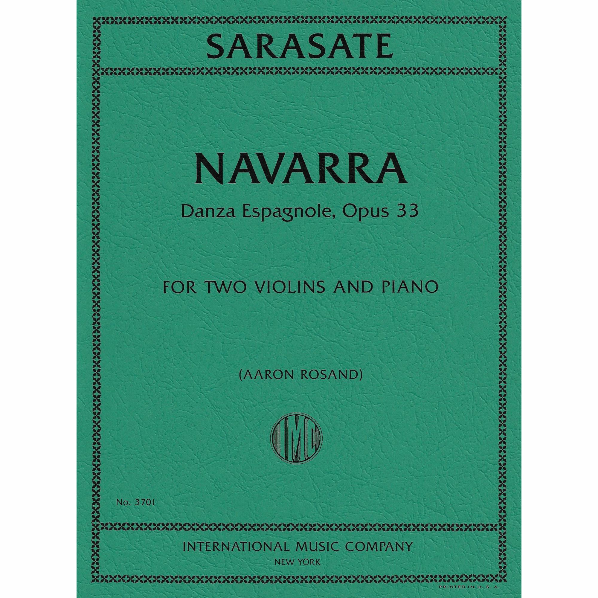Sarasate -- Navarra, Danza Espagnole, Op. 33 for Two Violins and Piano