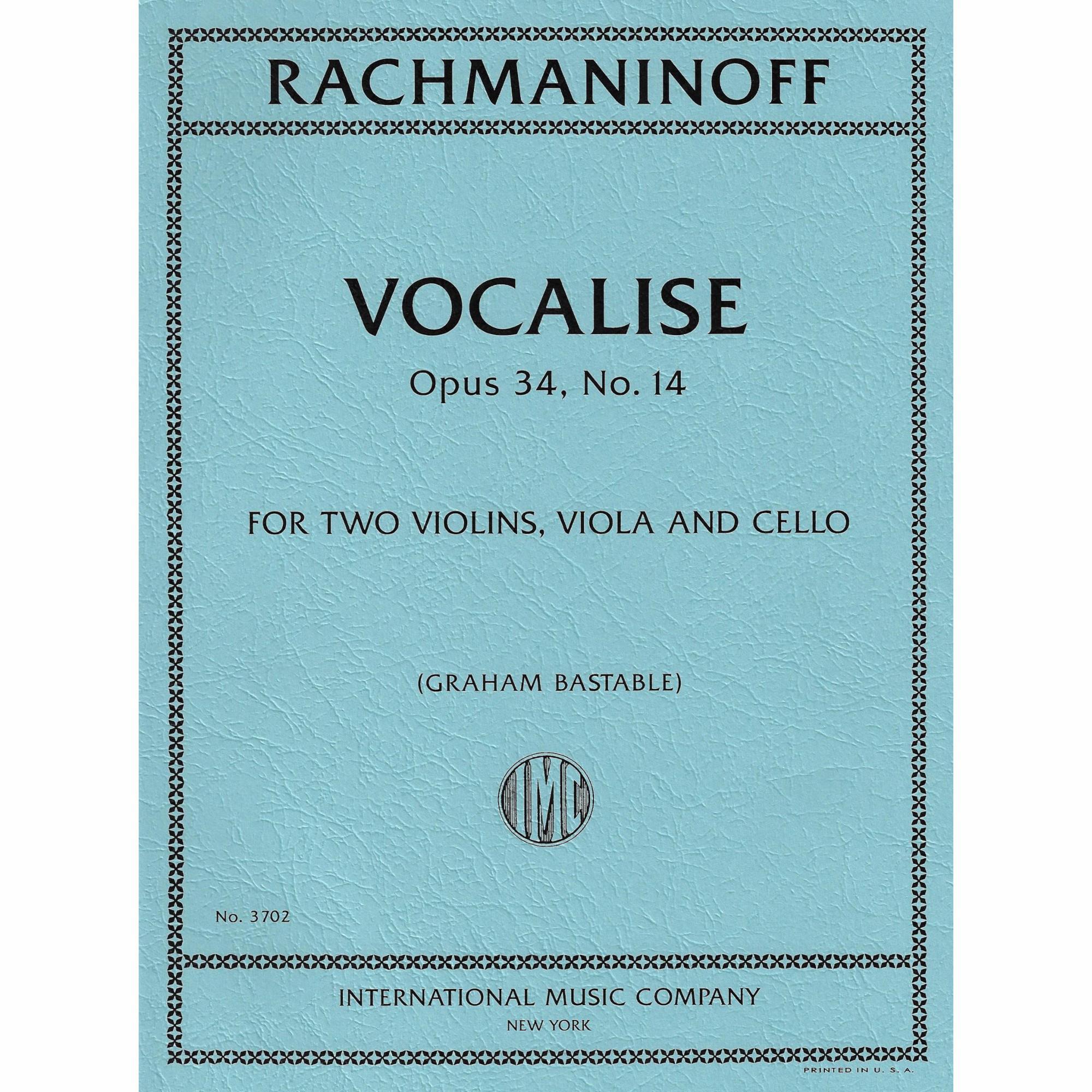 Rachmaninoff -- Vocalise, Op. 34, No. 14 for String Quartet