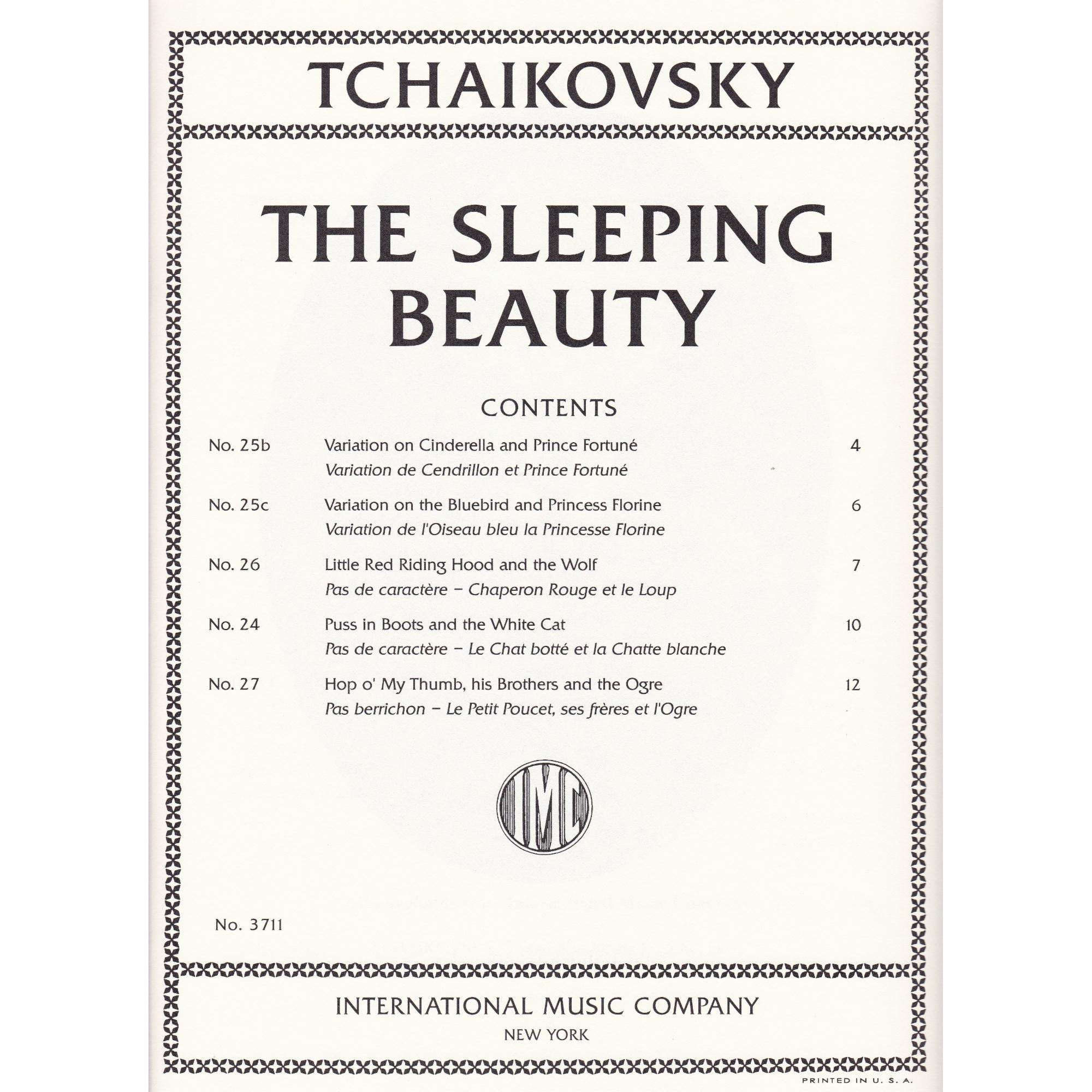 Selections from Act III of The Sleeping Beauty for String Quartet