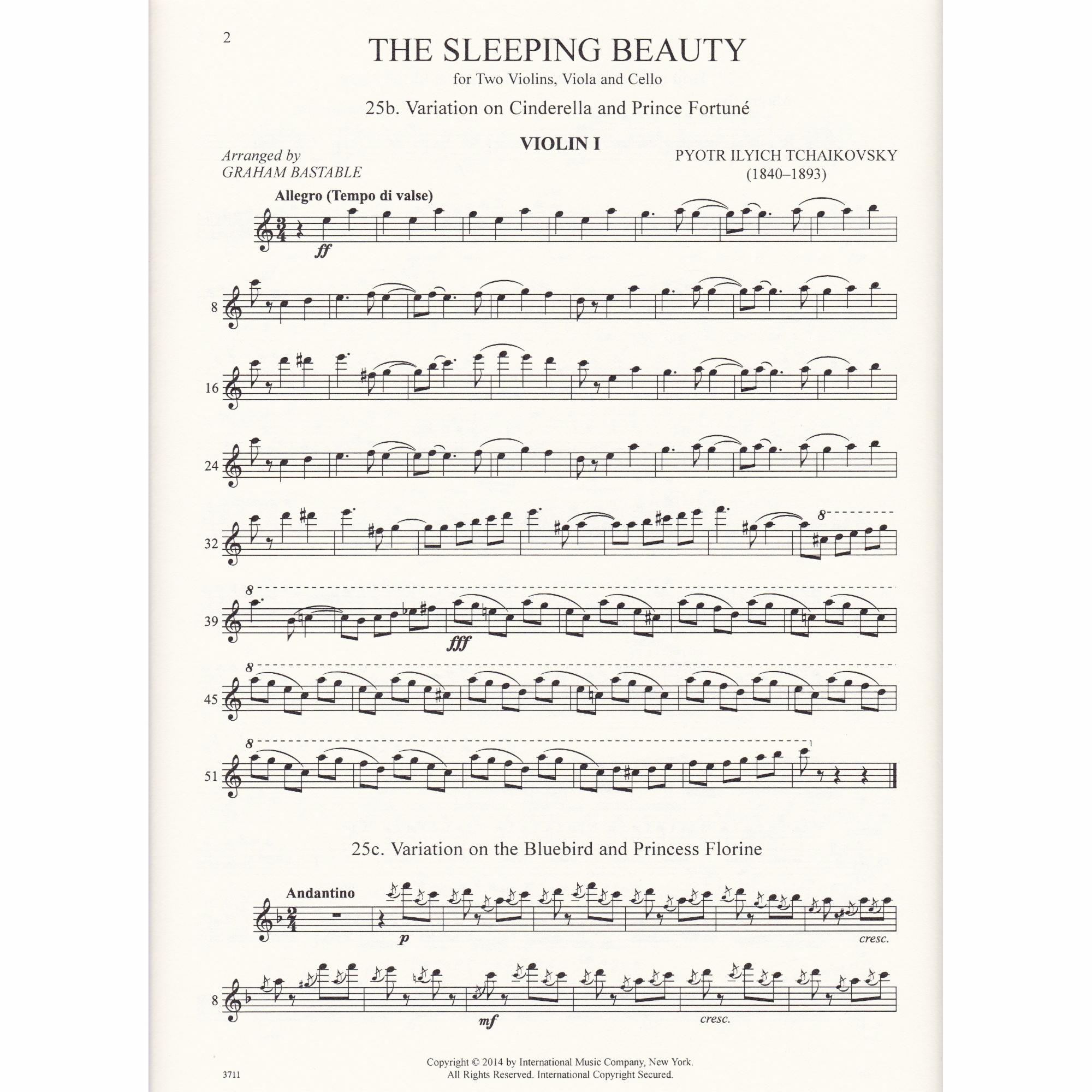 Selections from Act III of The Sleeping Beauty for String Quartet