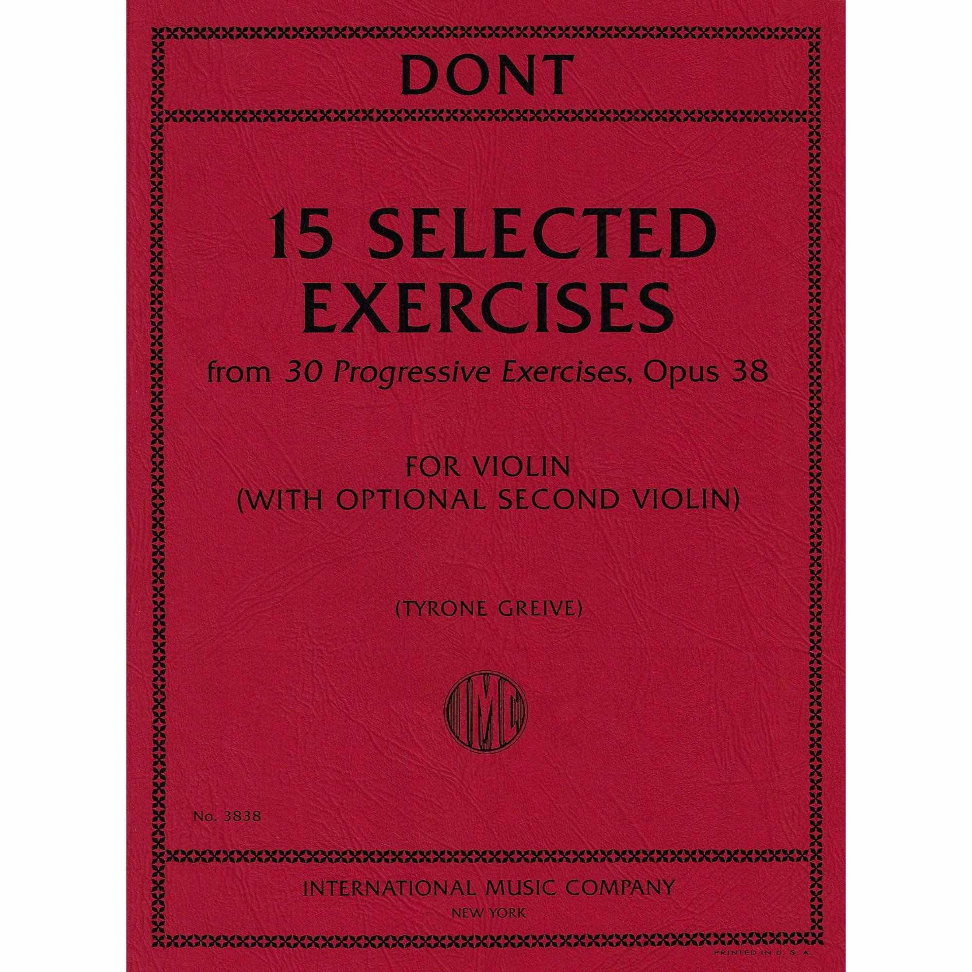 Dont -- 15 Selected Exercises, from 30 Progressive Exercises, Op. 38 for Violin