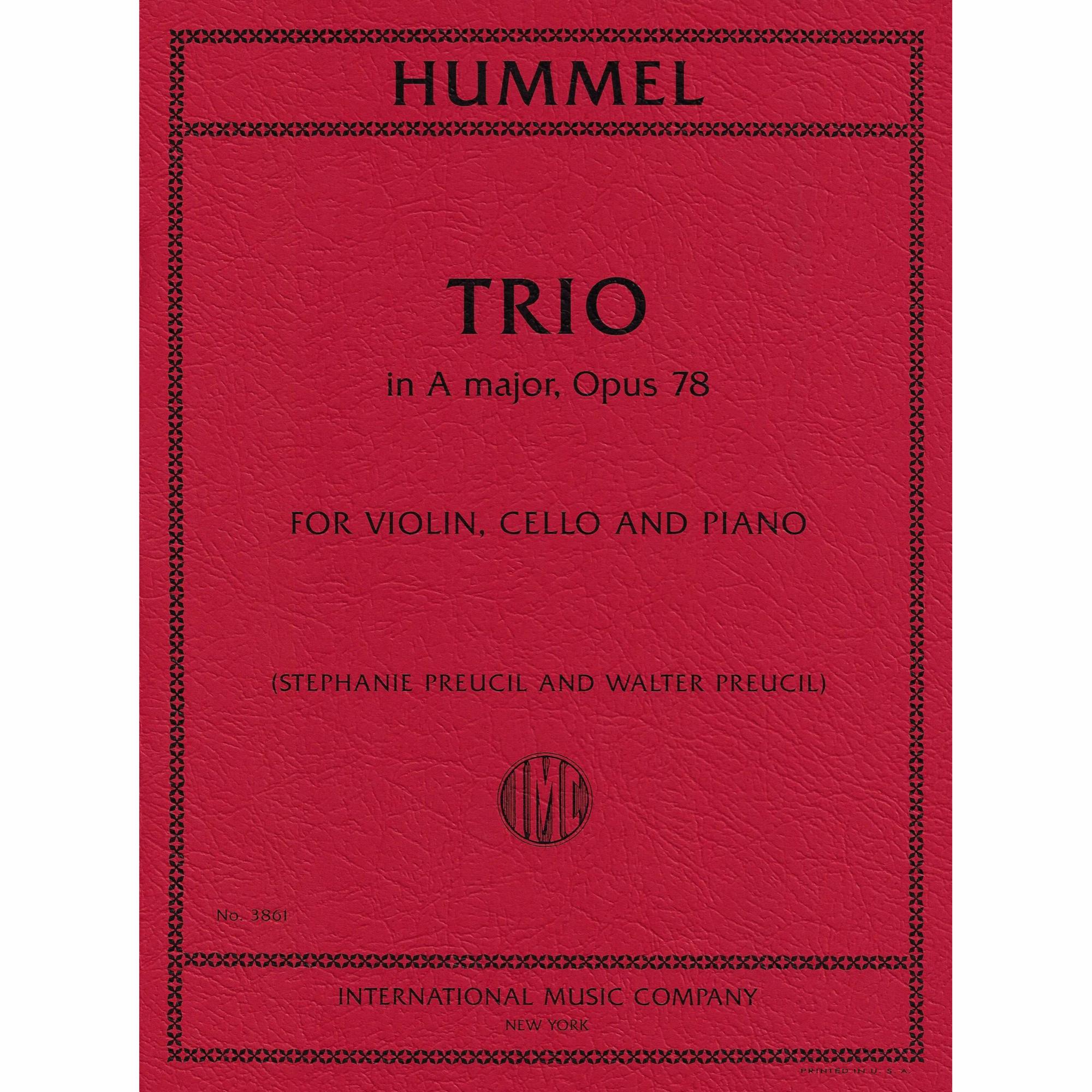 Hummel -- Trio in A Major, Op. 78 for Violin, Cello, and Piano