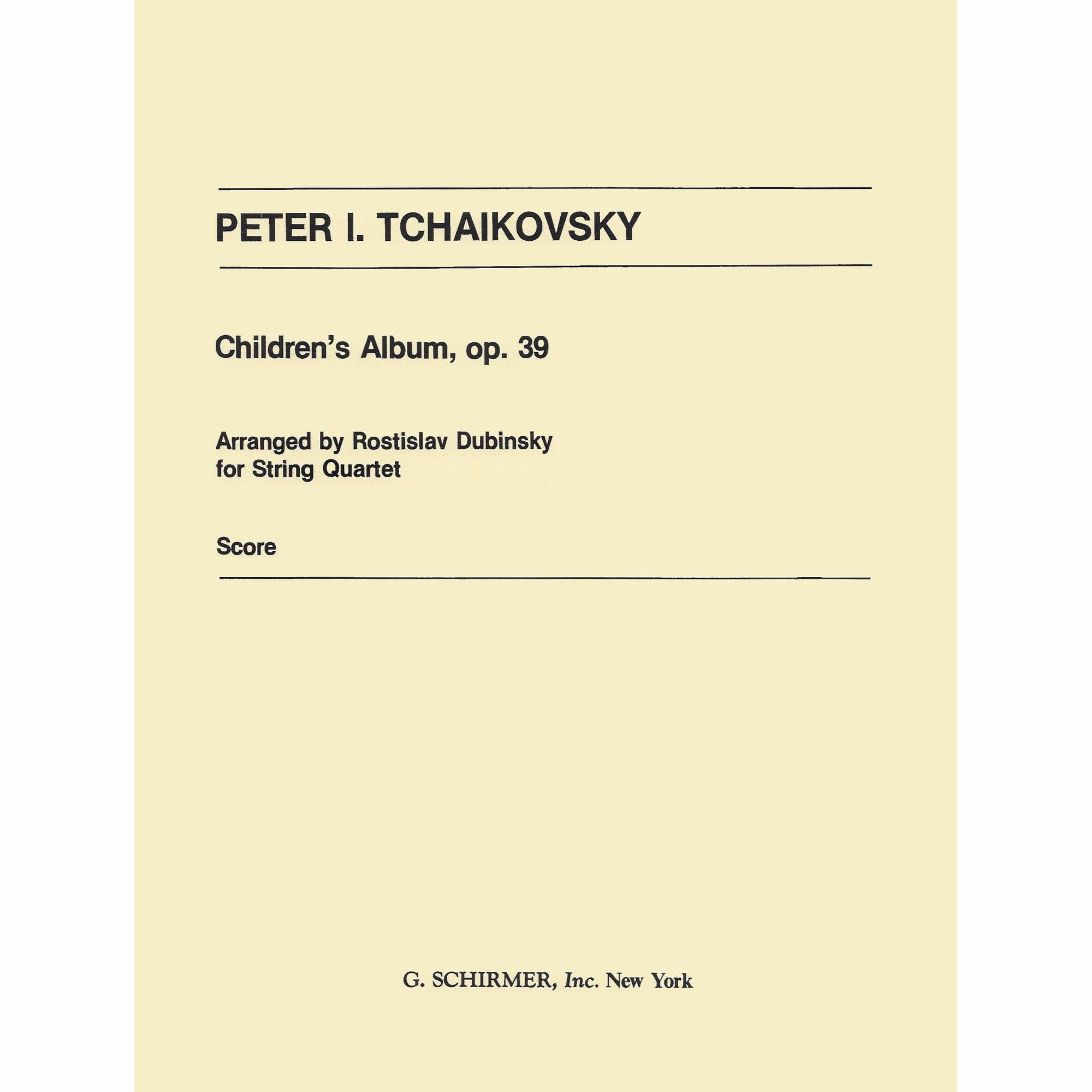 Tchaikovsky -- Children's Album, Op. 39 for String Quartet