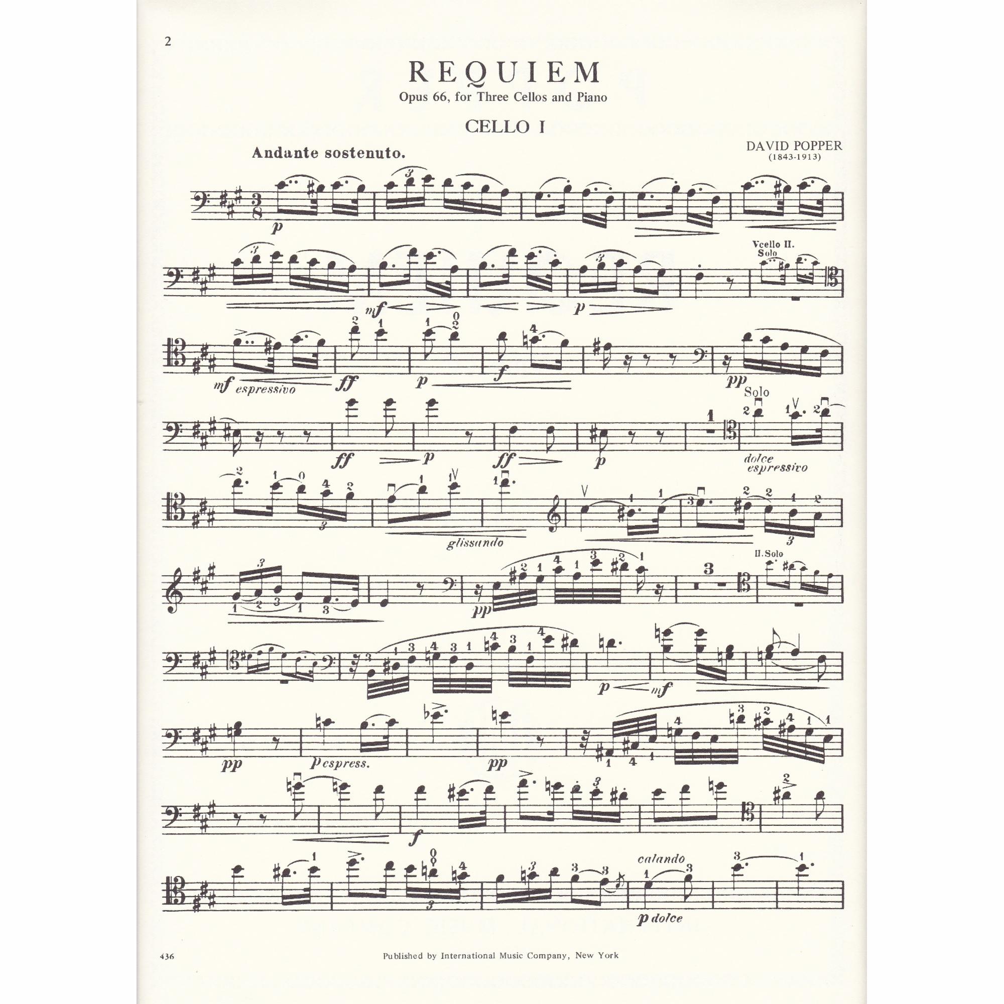 Requiem for Three Cellos and Piano, Op. 66