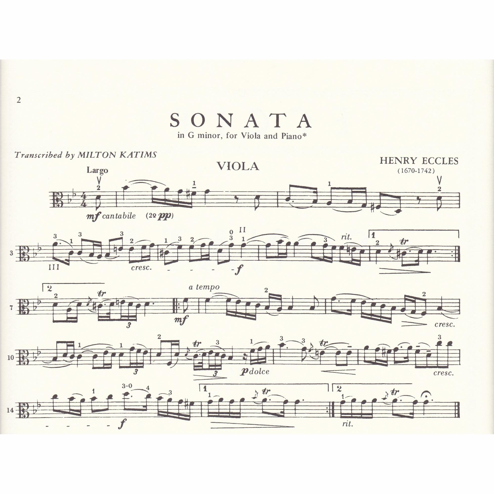 Viola Sonata in G Minor