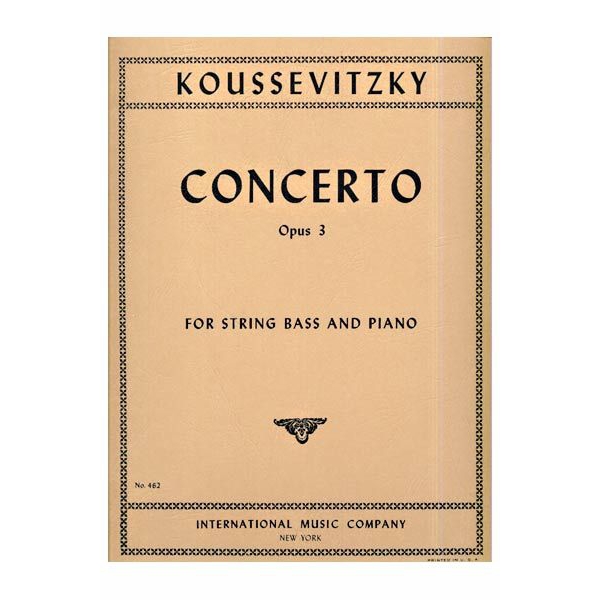 Concerto, Op. 3 for String Bass and Piano