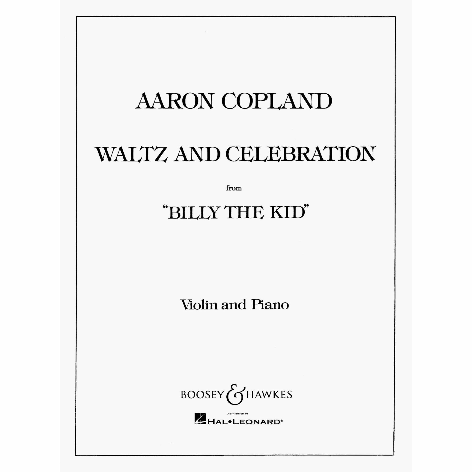 Copland -- Waltz and Celebration from Billy the Kid for Violin and Piano