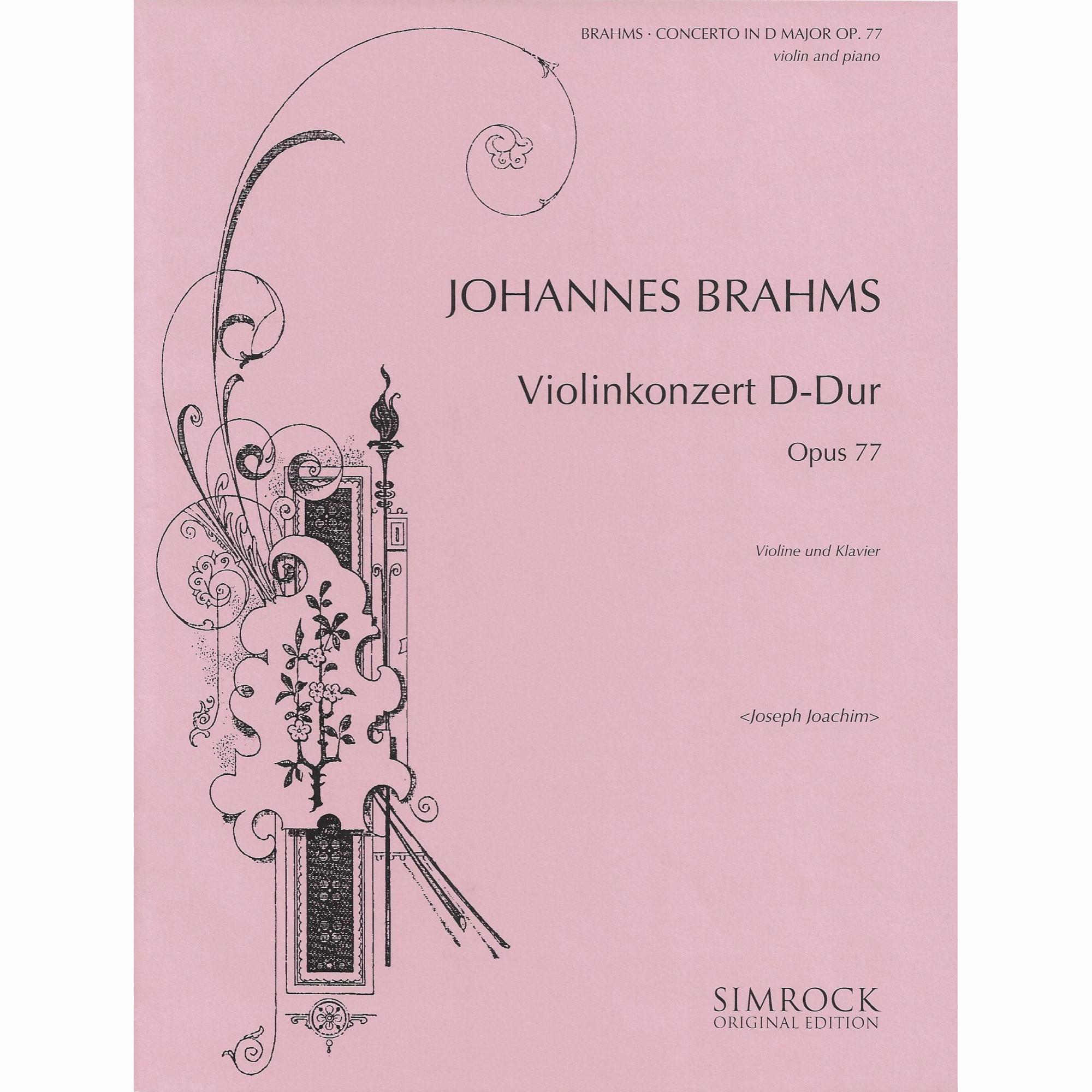 Brahms -- Violin Concerto, Op. 77 for Violin and Piano