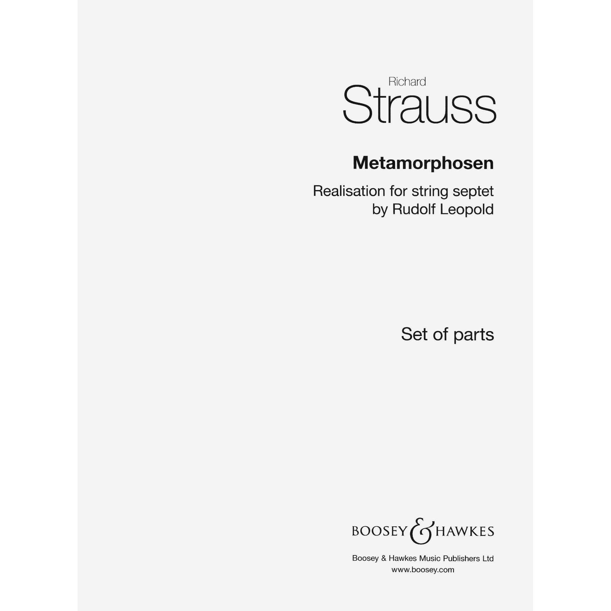 Strauss -- Metamorphosen for String Septet
