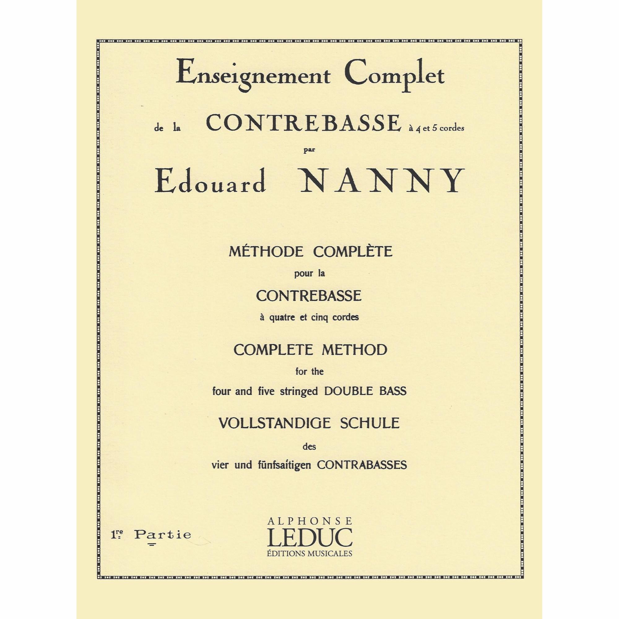 Nanny -- Complete Method for the Four and Five Stringed Double Bass, Parts 1-2