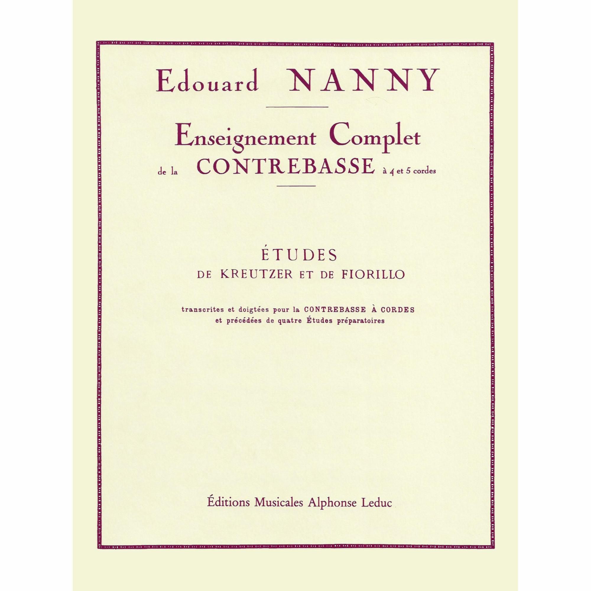 Nanny -- Etudes of Kreutzer and Fiorillo for Bass