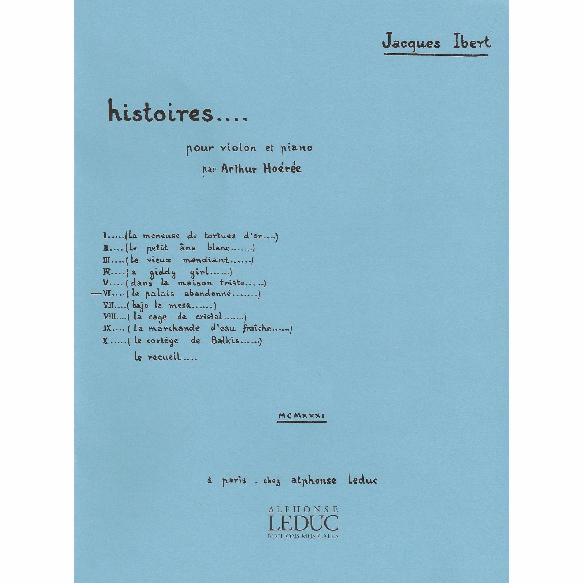 Ibert -- La palais abandonne, from Histoires for Violin and Piano