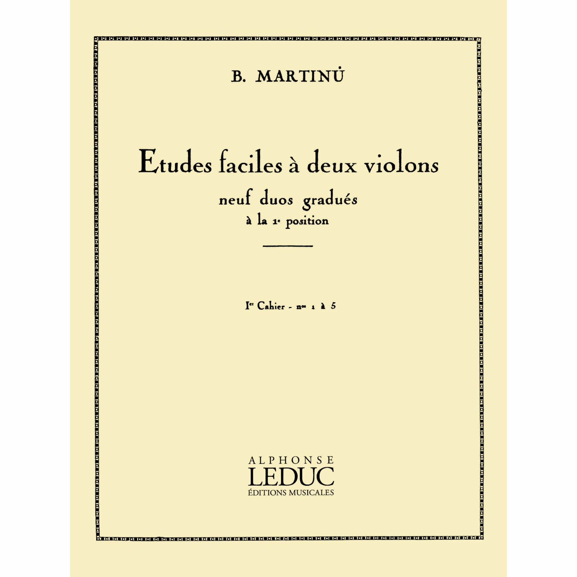 Martinu -- Etudes faciles, Books 1 & 2 for Two Violins