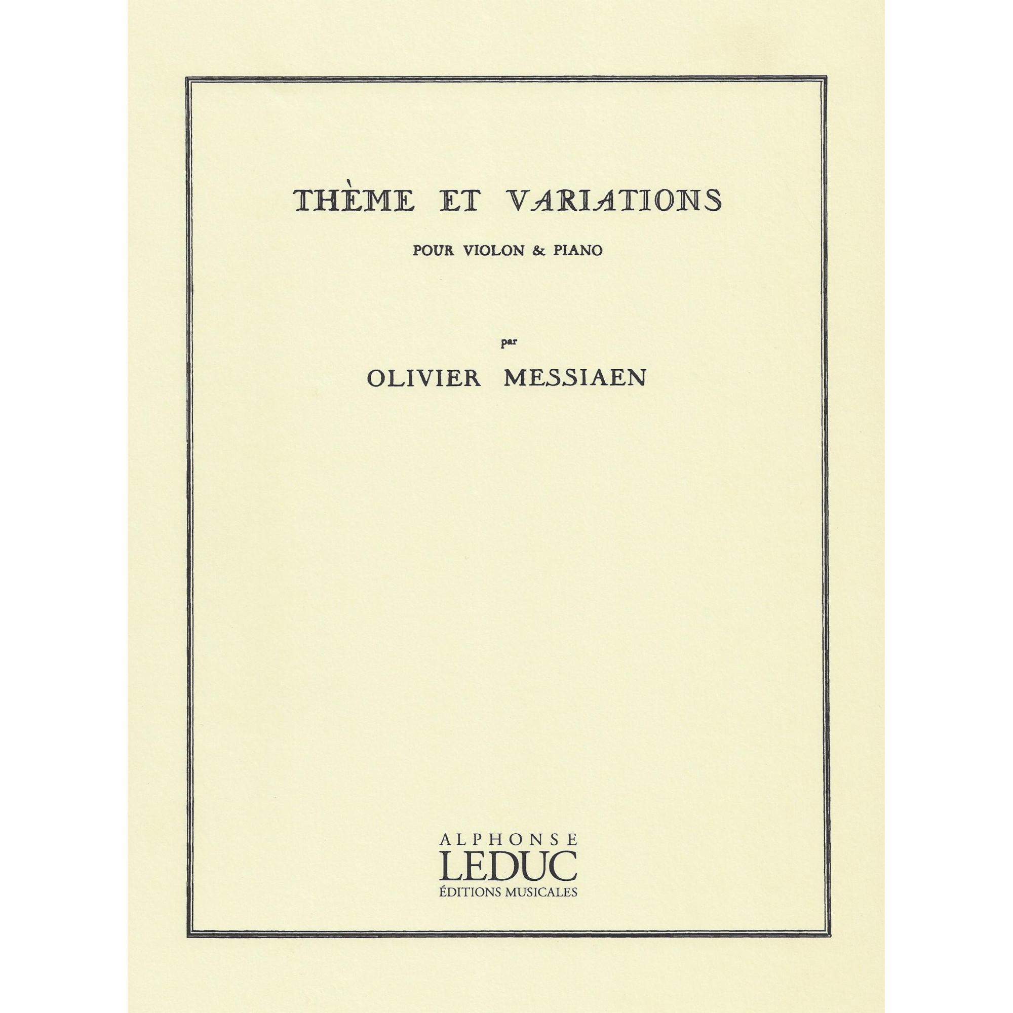 Messiaen -- Theme et Variations for Violin and Piano
