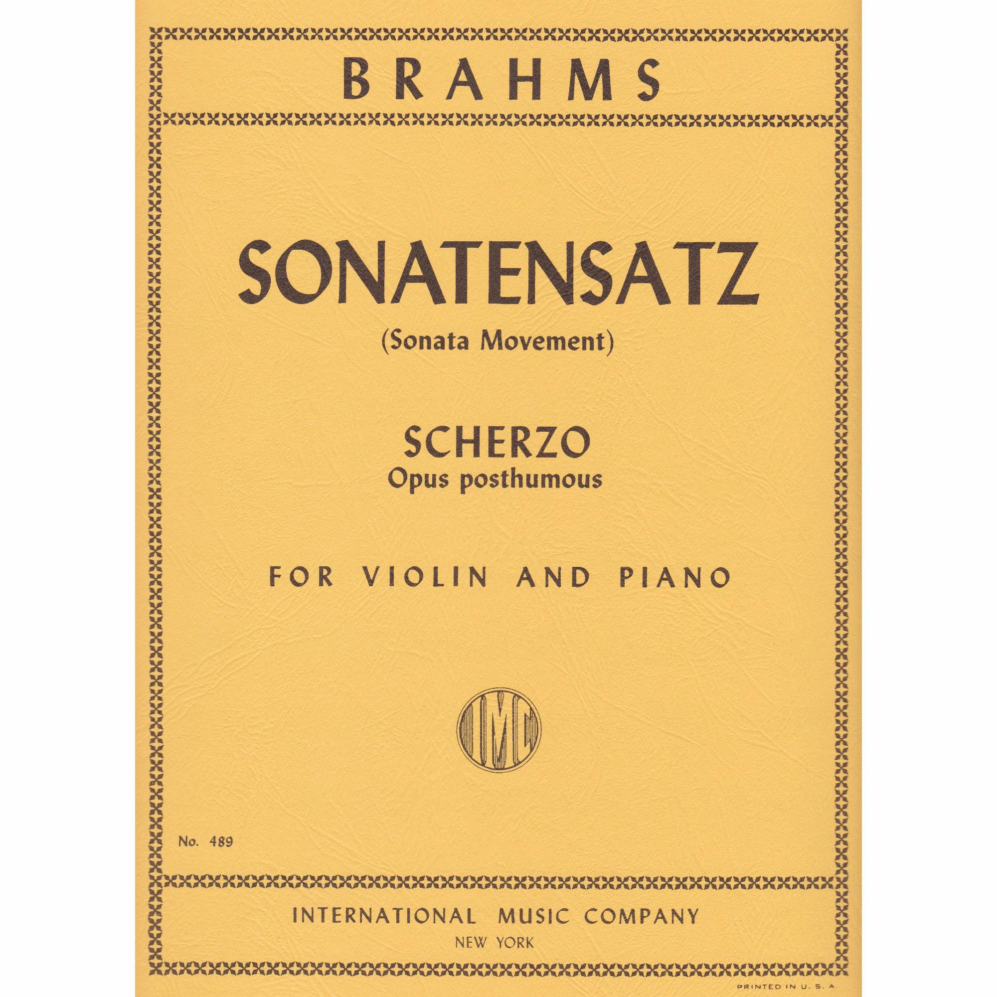 Sonatensatz (Scherzo) for Violin and Piano, Op. Post.