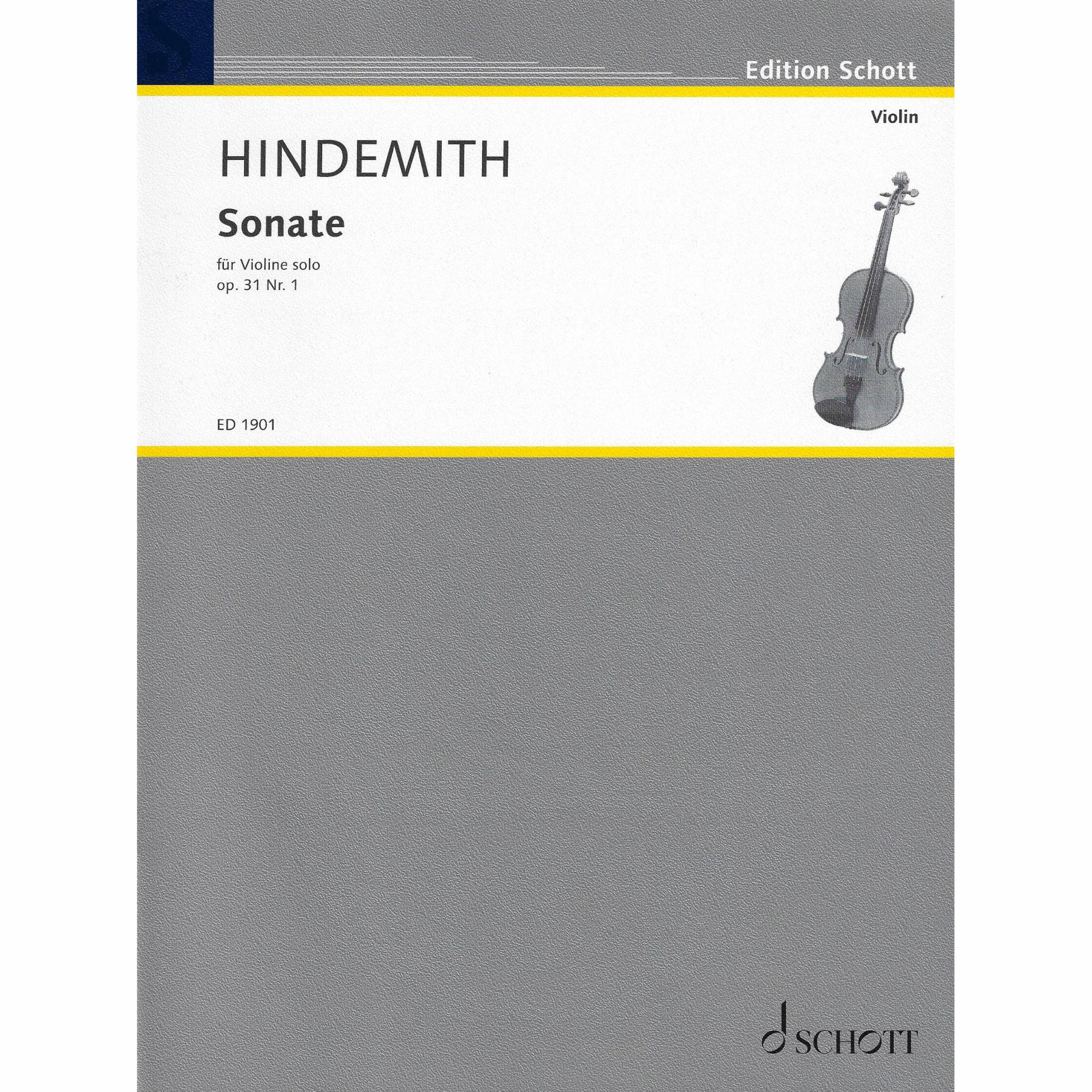Hindemith -- Sonata, Op. 31, No. 1 for Solo Violin