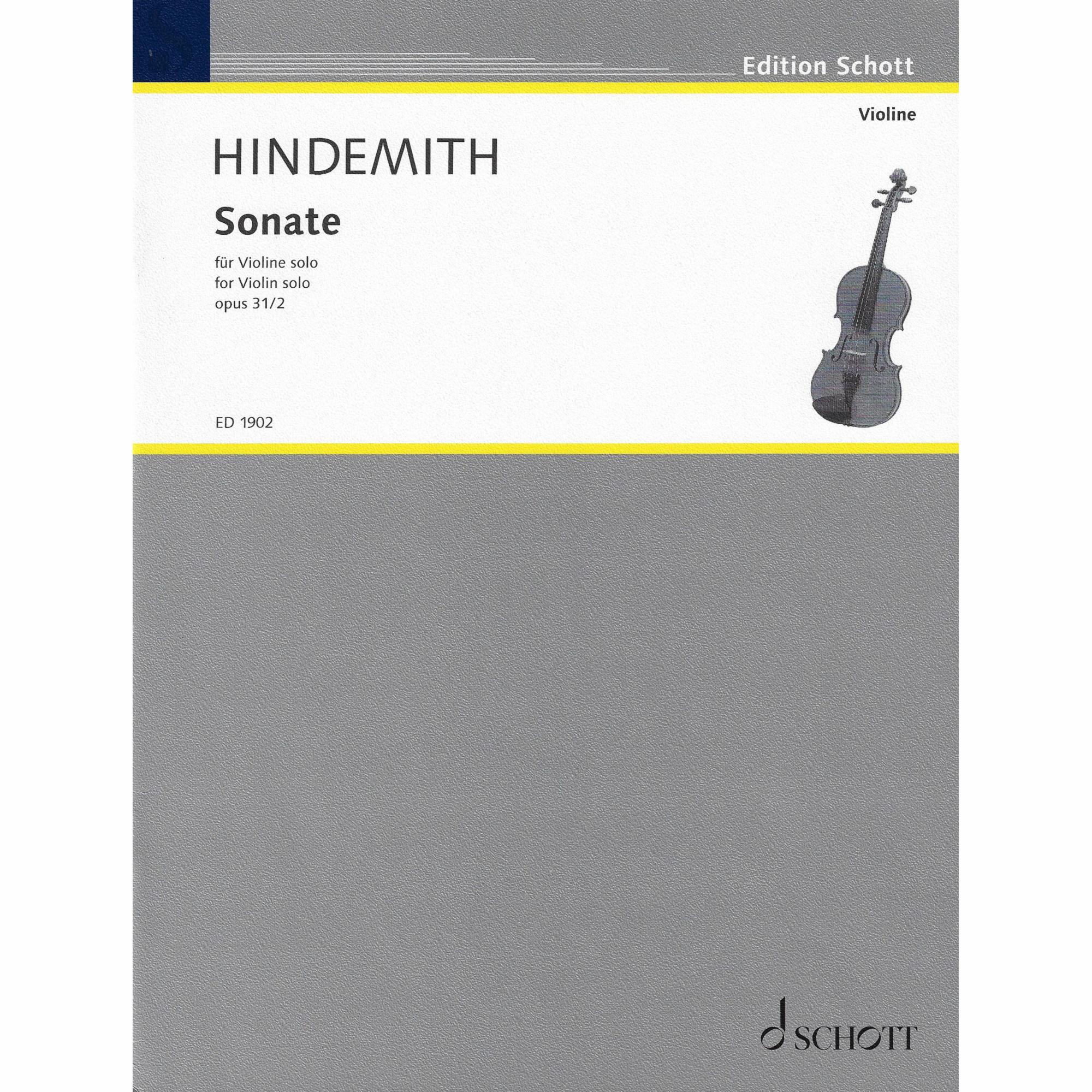 Hindemith -- Sonata, Op. 31/2 for Solo Violin
