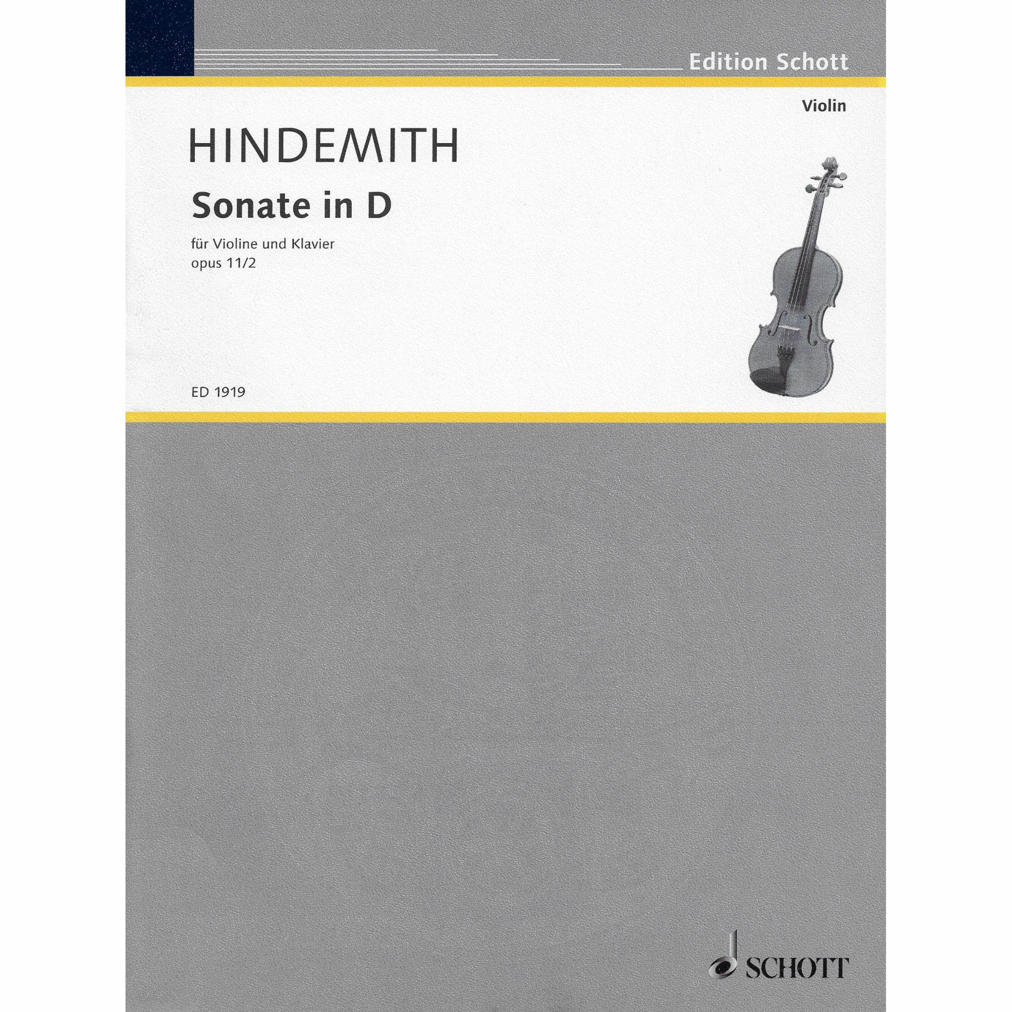 Hindemith -- Sonata in D, Op. 11/2 for Violin and Piano