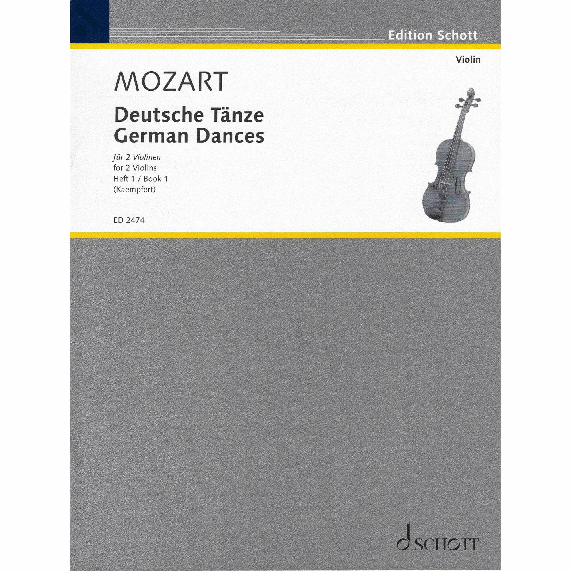 Mozart -- German Dances, Books 1 & 2 for Two Violins