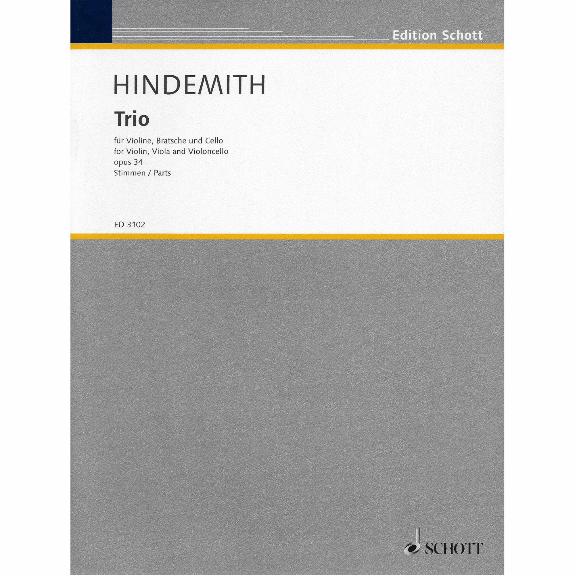 Hindemith -- Trio, Op. 34 for Violin, Viola, and Cello