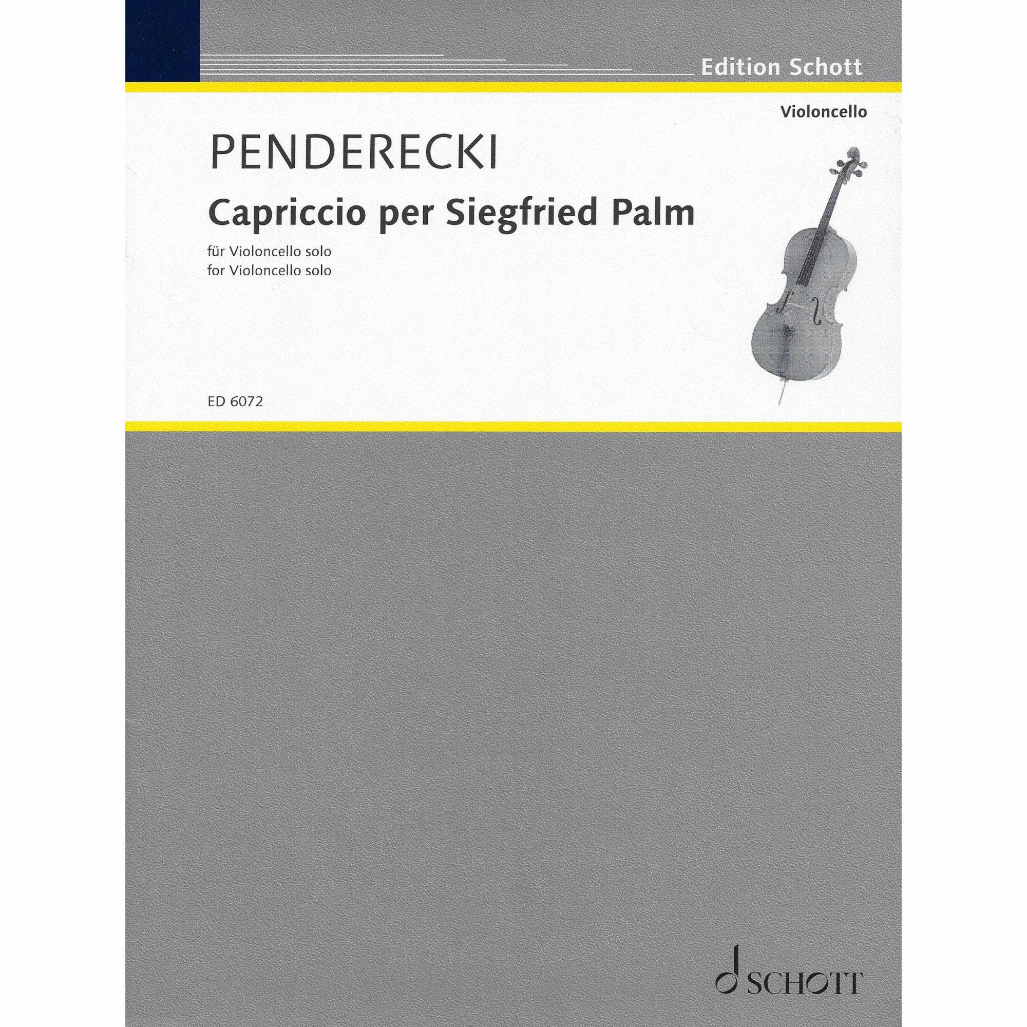 Penderecki -- Capriccio per Siegfried Palm for Solo Cello