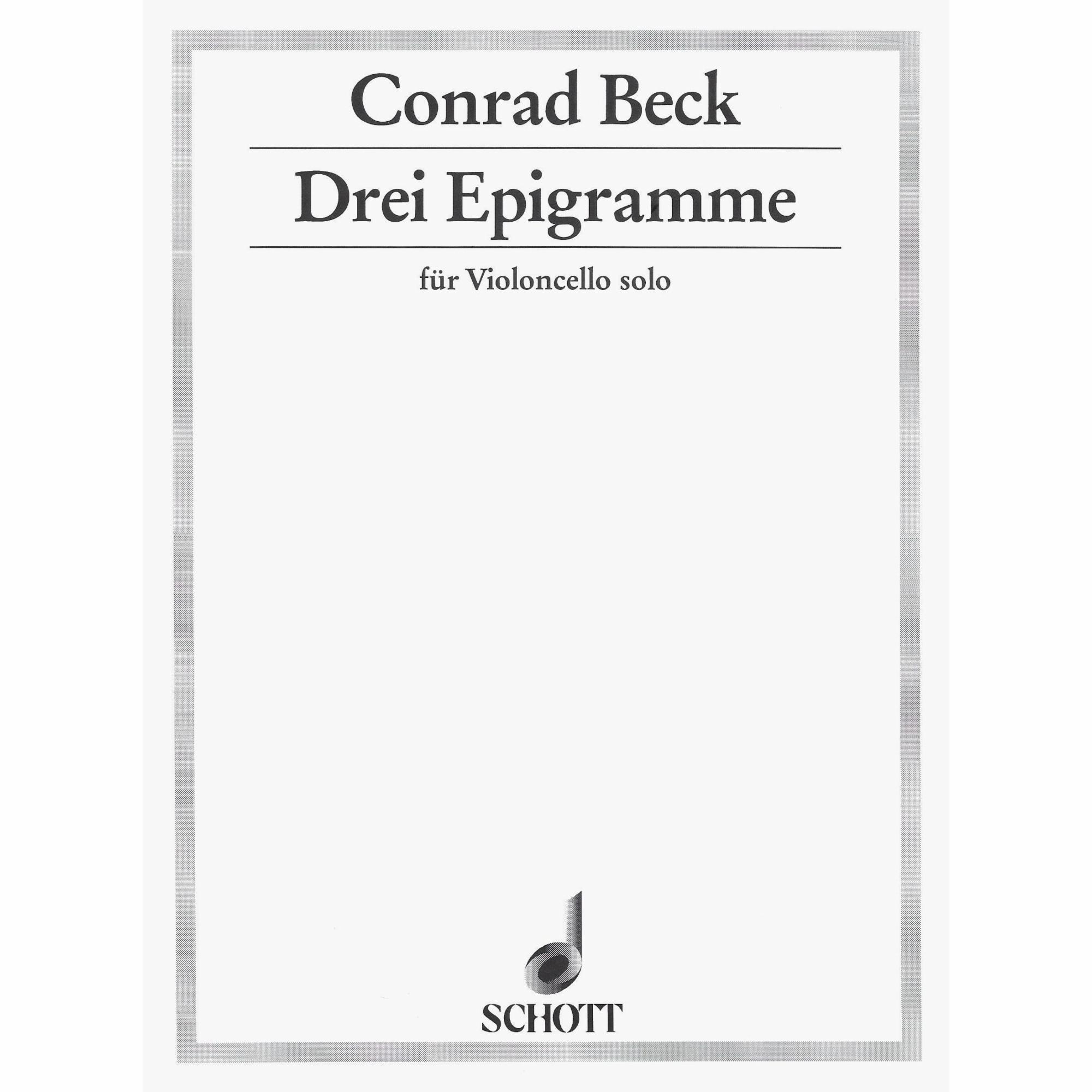 Beck -- Drei Epigramme for Solo Cello