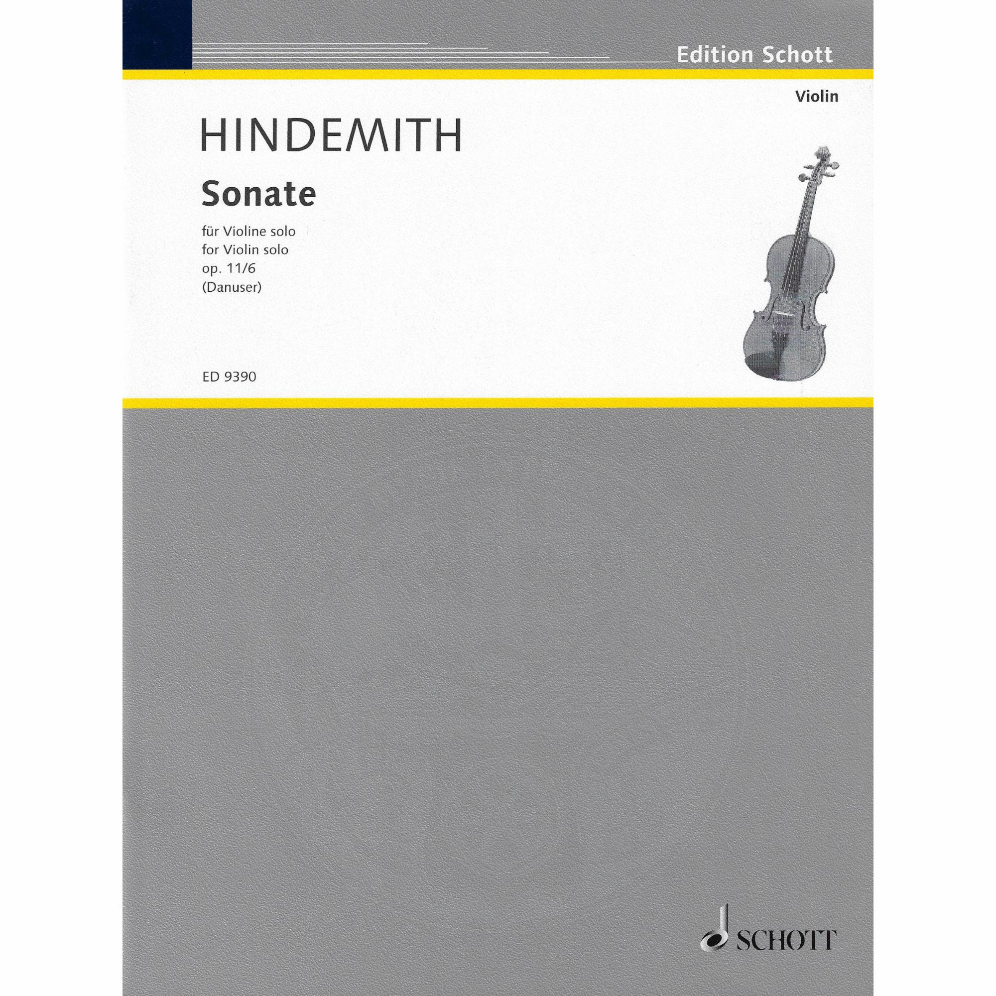 Hindemith -- Sonata, Op. 11/6 for Solo Violin