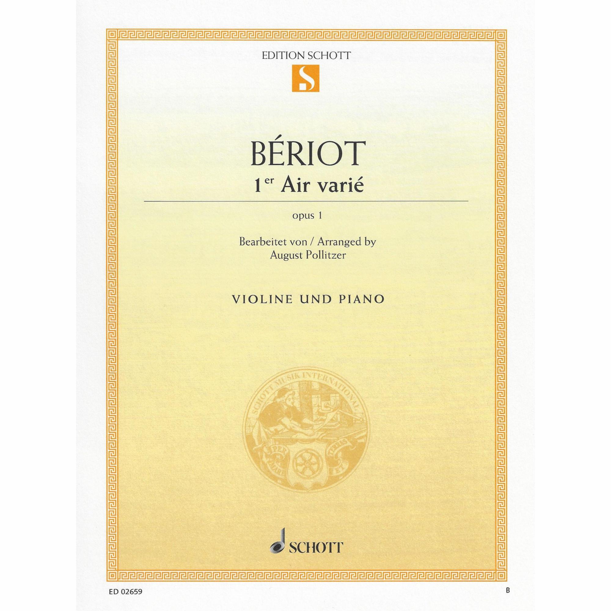 Beriot -- Air with Variations No. 1, Op. 1 for Violin and Piano
