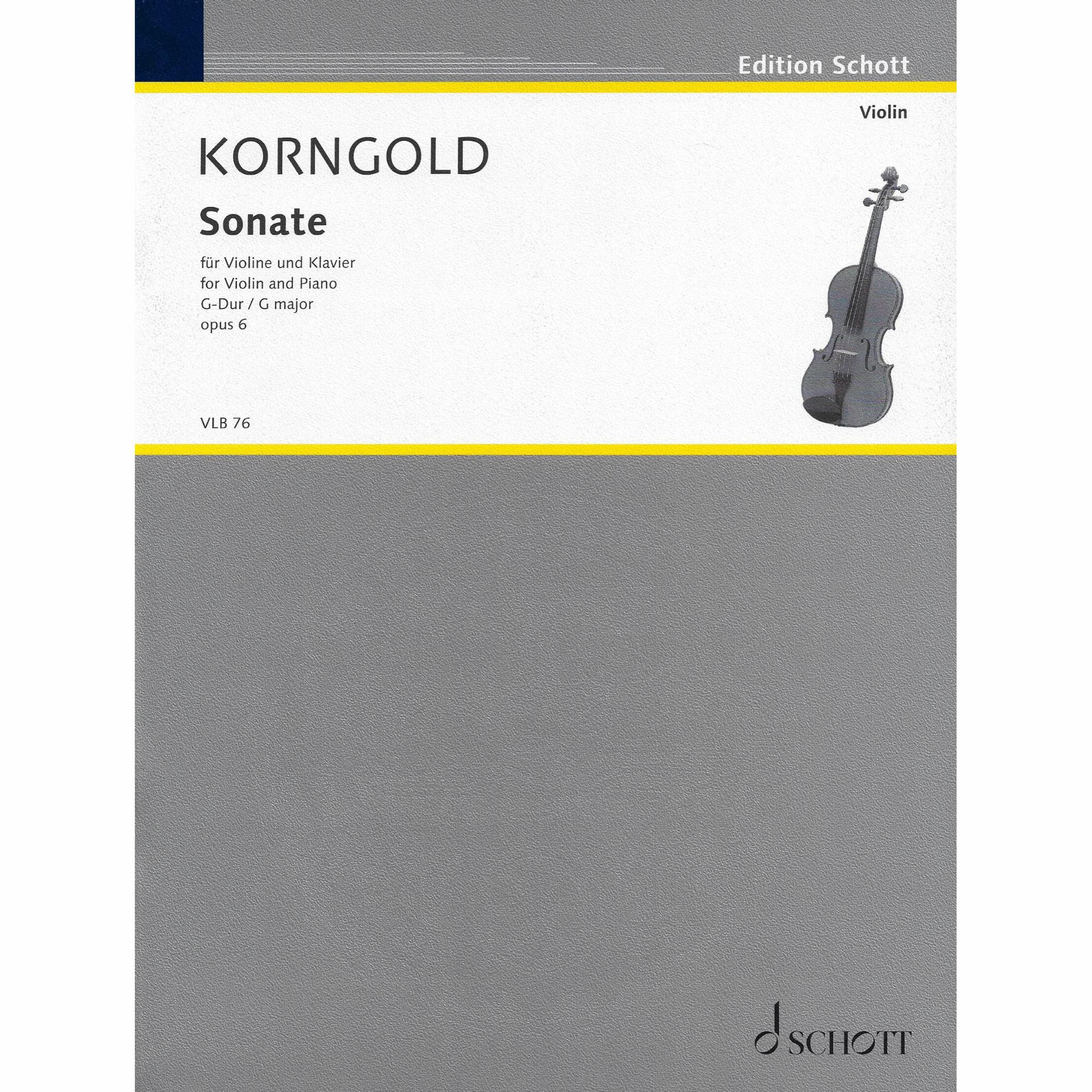 Korngold -- Sonata in G Major, Op. 6 for Violin and Piano