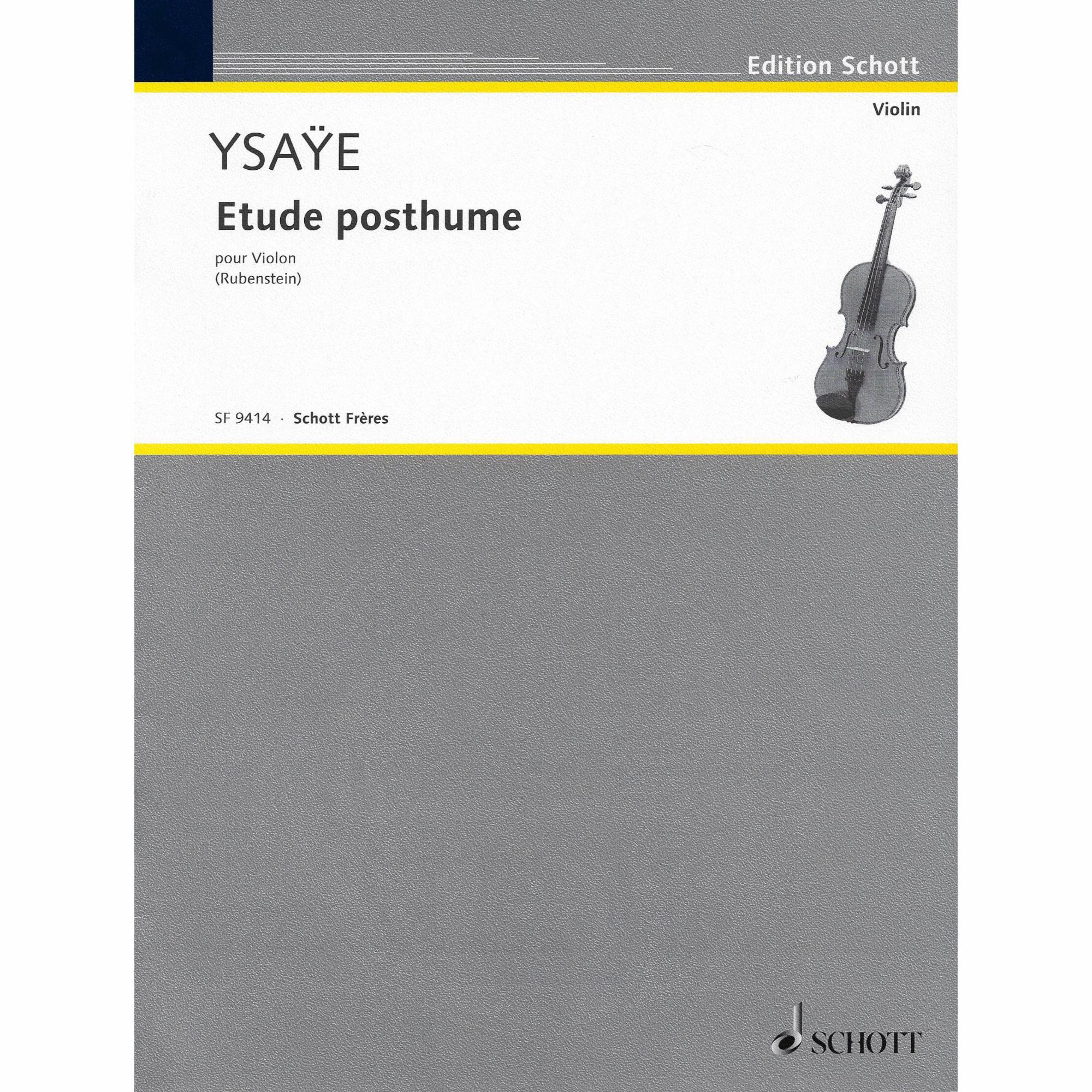 Ysaye -- Etude Posthume for Violin