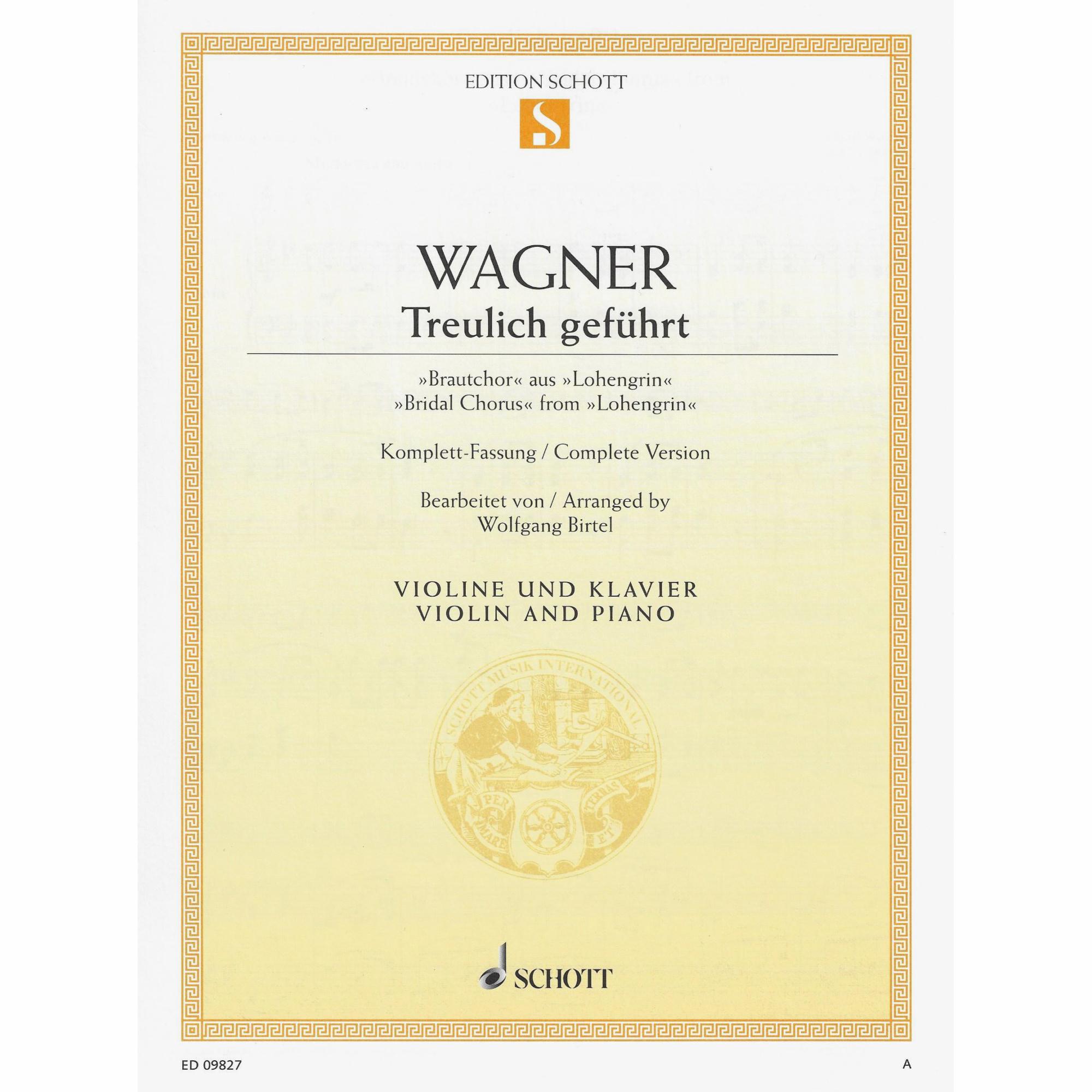 Wagner -- Bridal Chorus from Lohengrin for Violin, Viola, or Cello and Piano