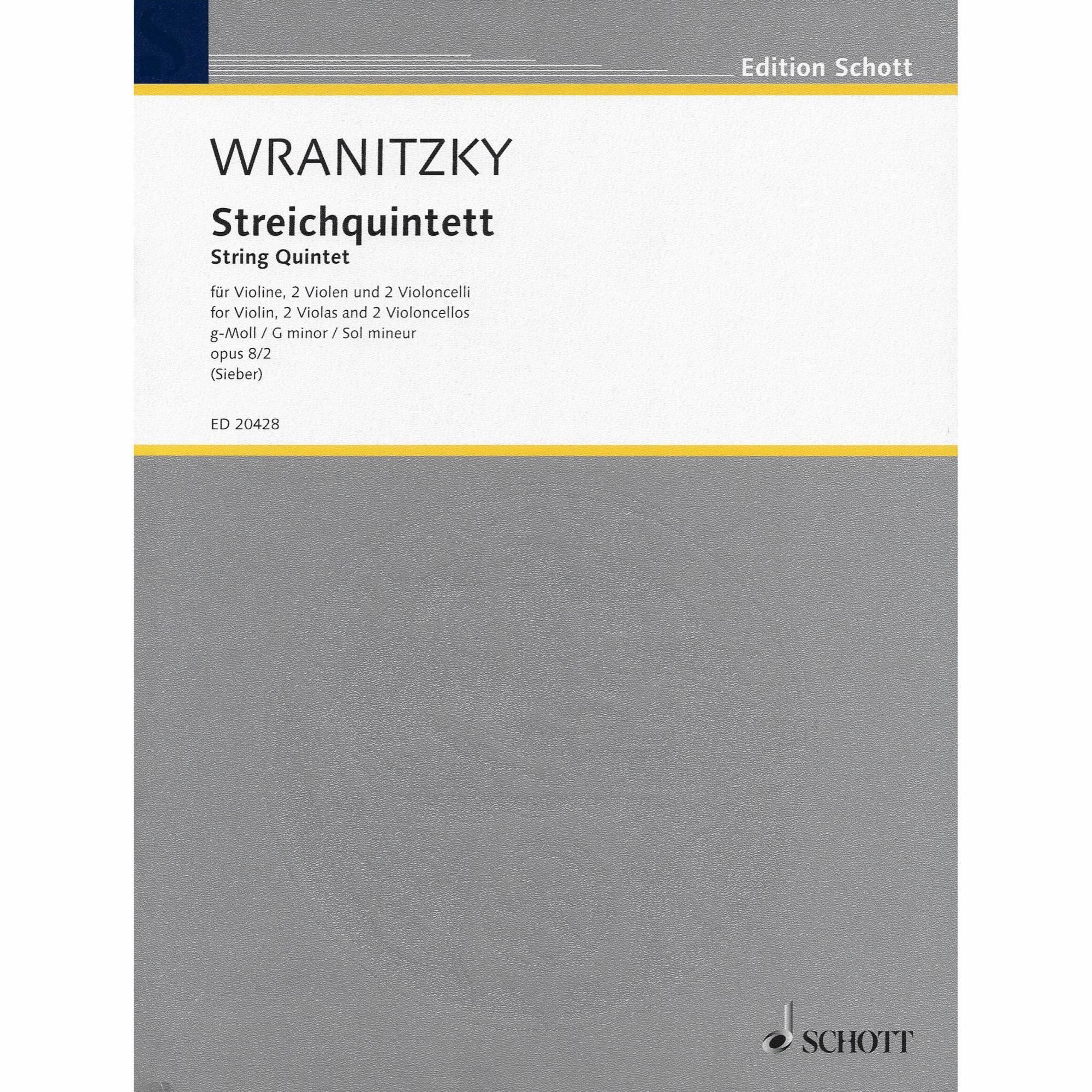 Wranitzky -- String Quintet in G Minor, Op. 8, No. 2 for Violin, Two Violas and Two Cellos
