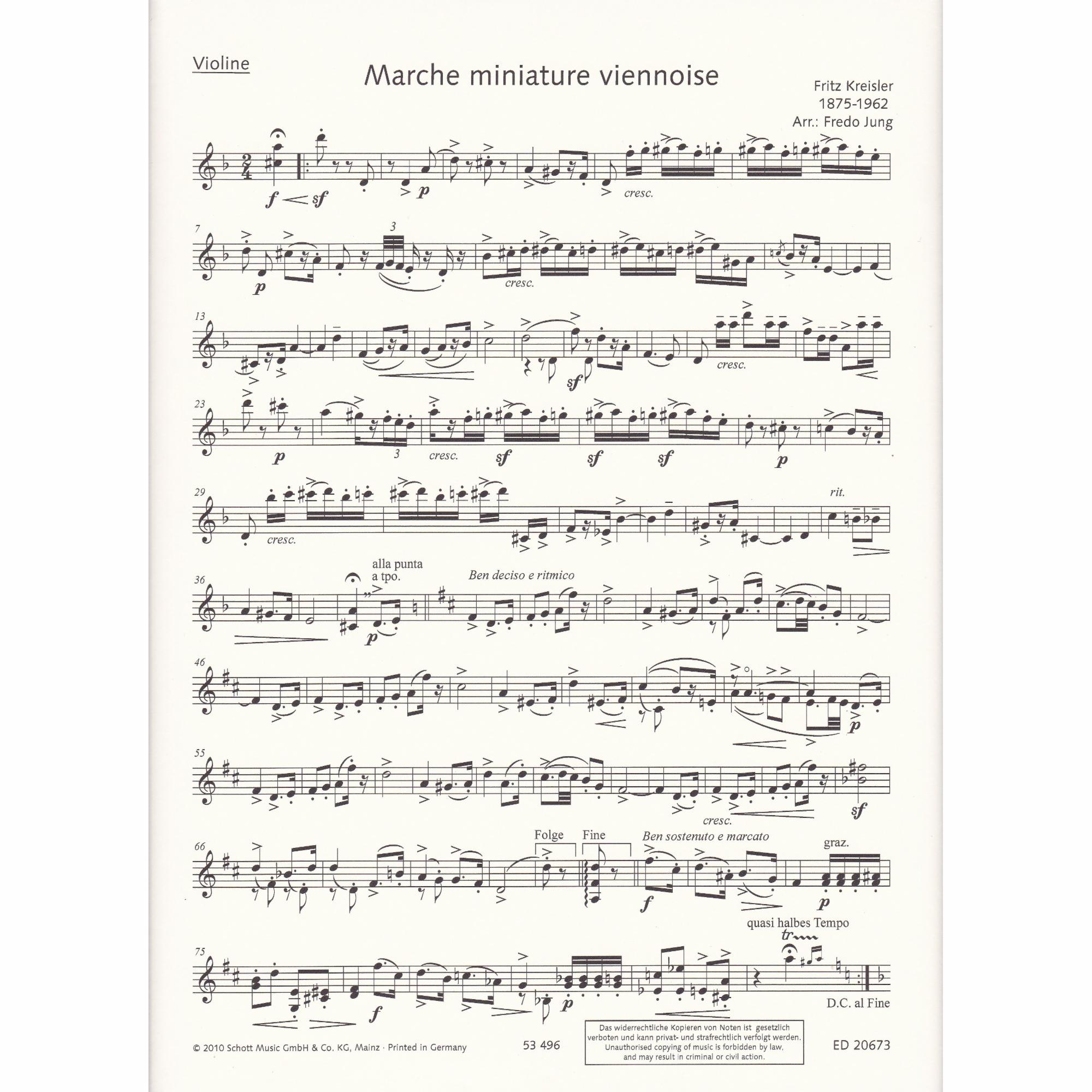 Marche Miniature Viennoise for String Trio