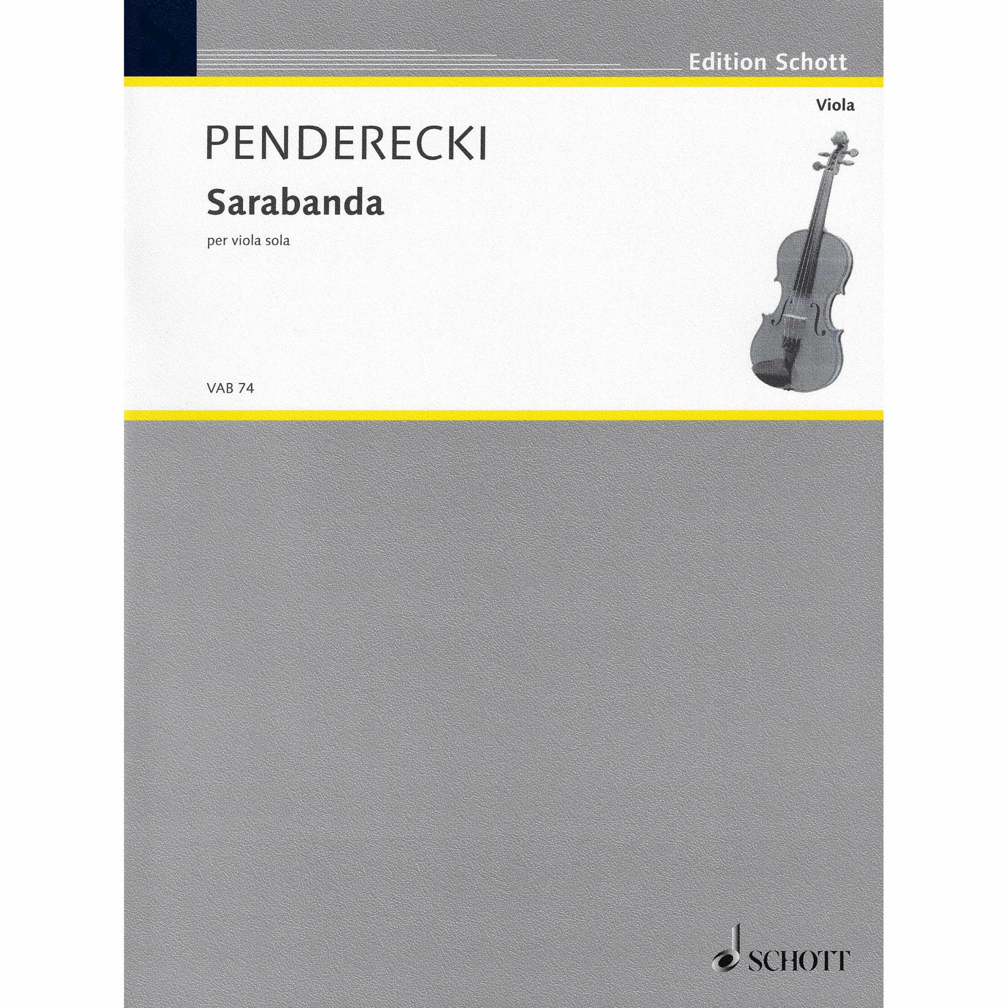 Penderecki -- Sarabanda for Solo Viola