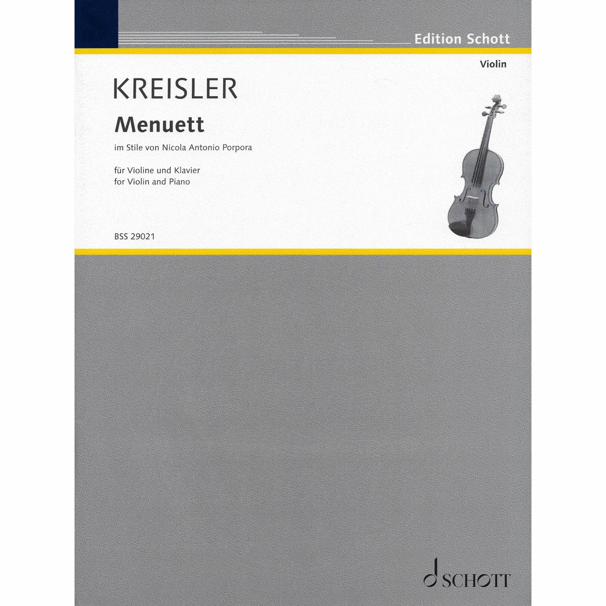 Kreisler -- Menuett for Violin and Piano
