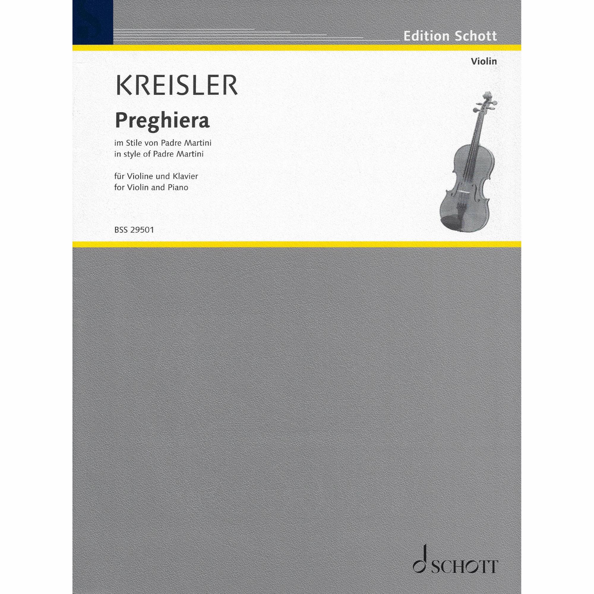 Kreisler -- Preghiera for Violin and Piano