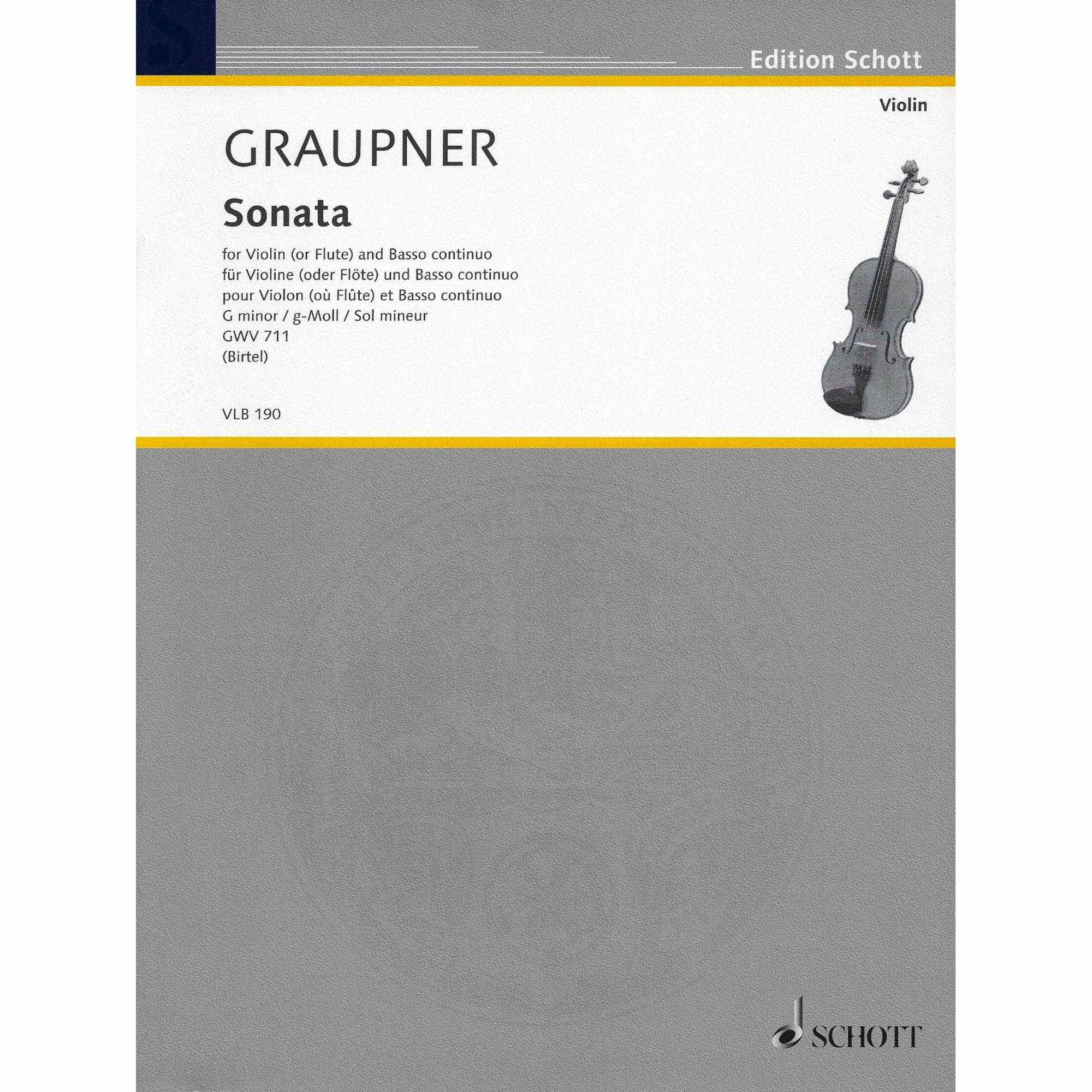 Graupner -- Sonata in G Minor, GWV 711 for Violin and Basso Continuo