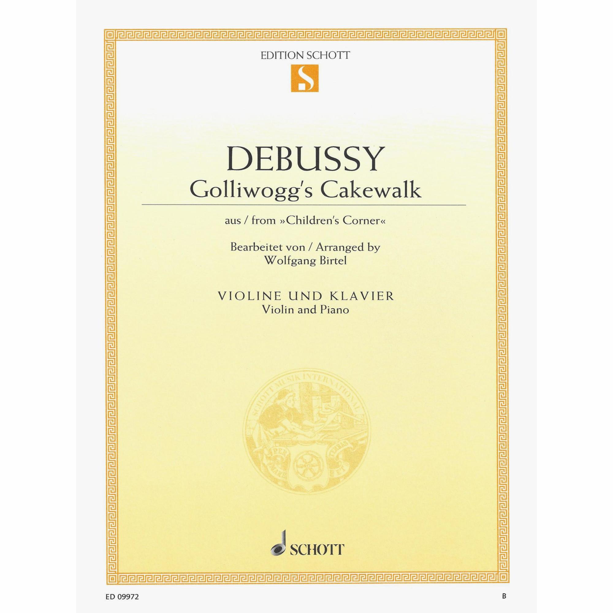 Debussy -- Golliwogg's Cakewalk for Violin and Piano