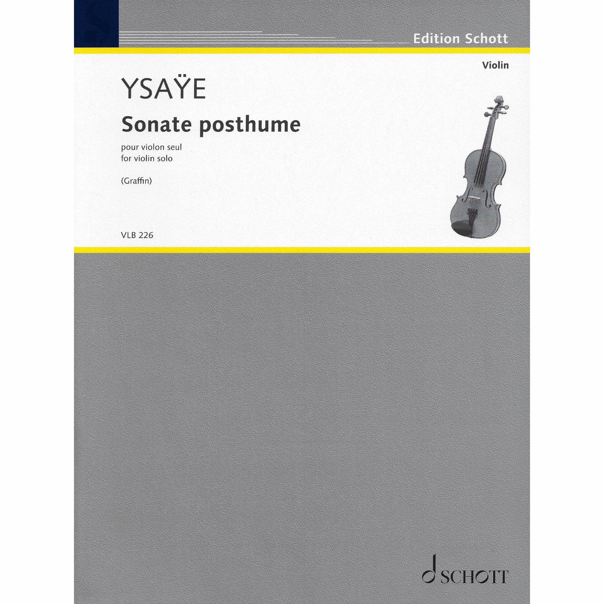 Ysaye -- Sonate posthume, Op. 27bis for Solo Violin