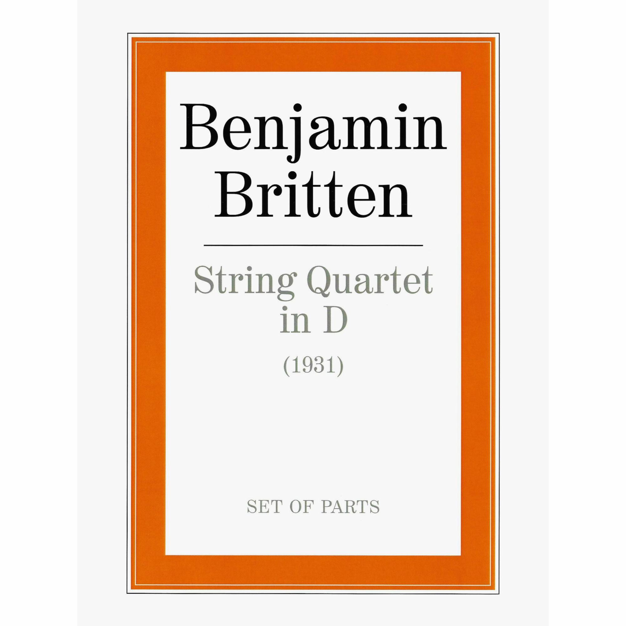 Britten -- String Quartet in D (1931)